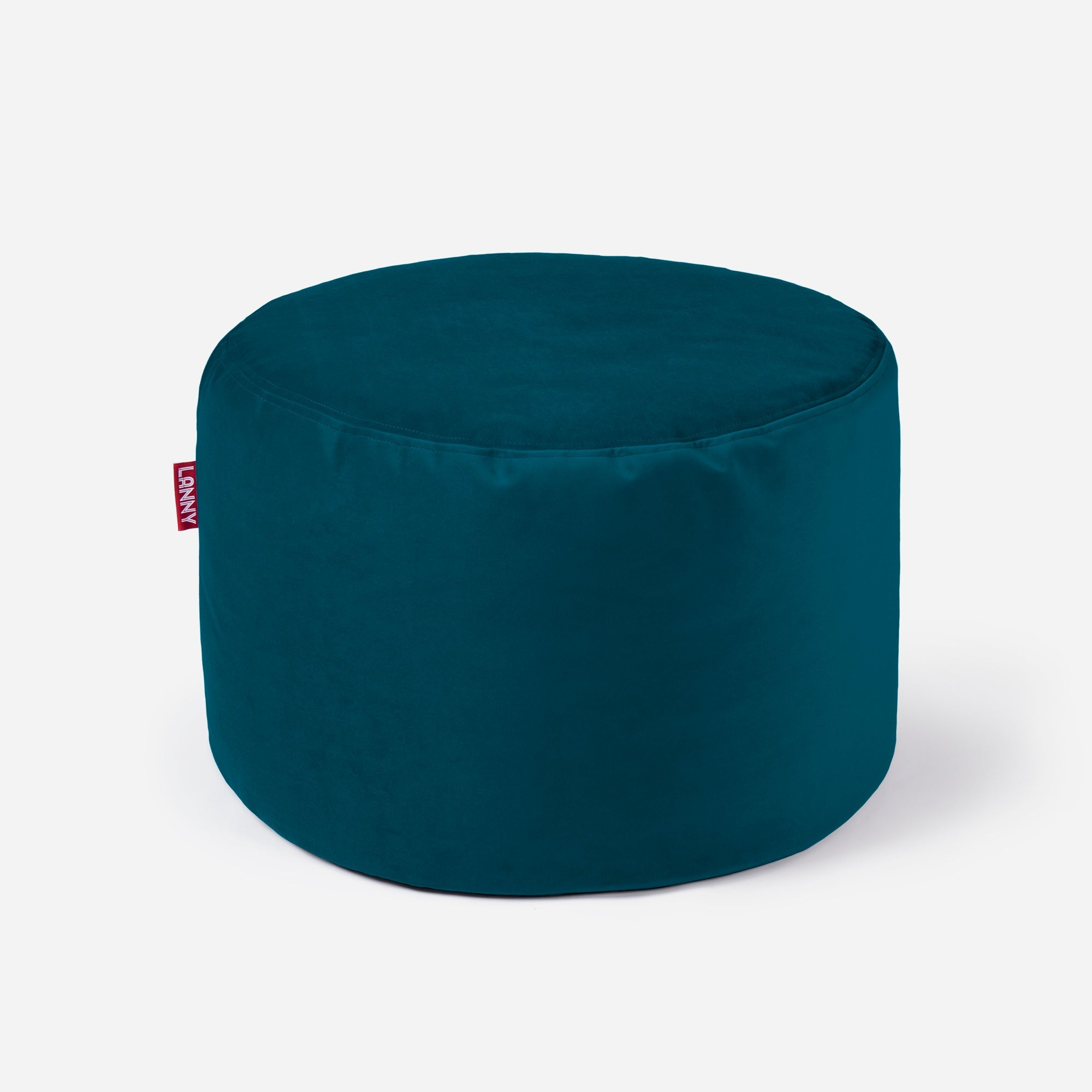 Medium Velvet Aqua Pouf - Lanny Beanbag - Ottomans