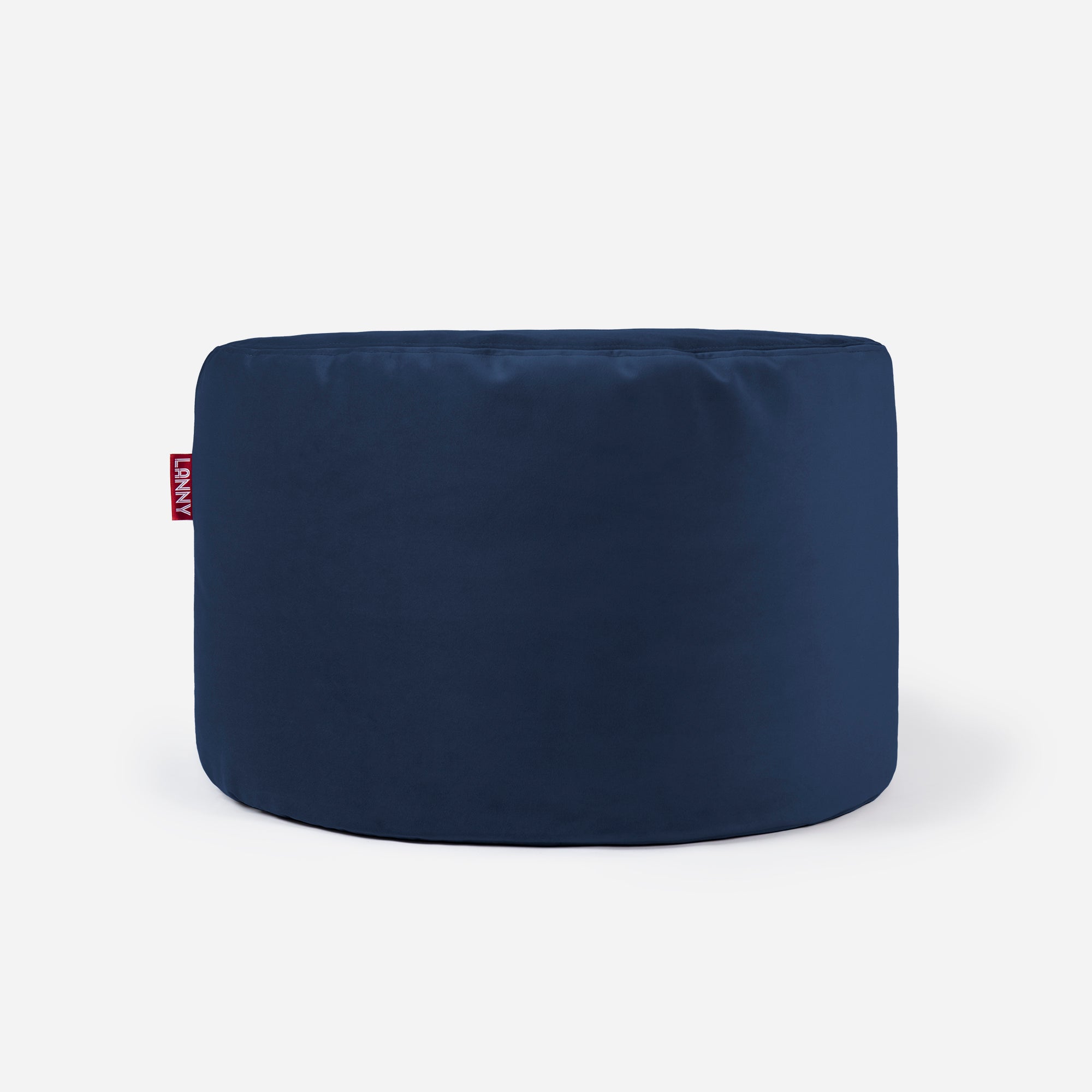 Medium Velvet Blue Pouf - Lanny Beanbag - Ottomans