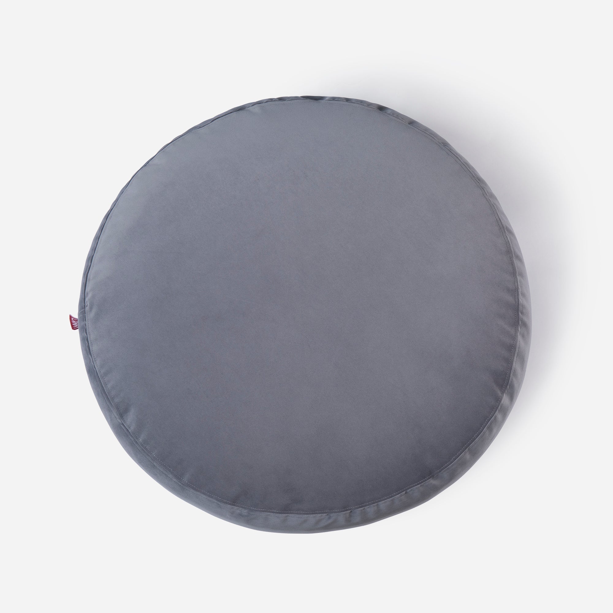 Medium Velvet Gray Pouf - Lanny Beanbag - Ottomans