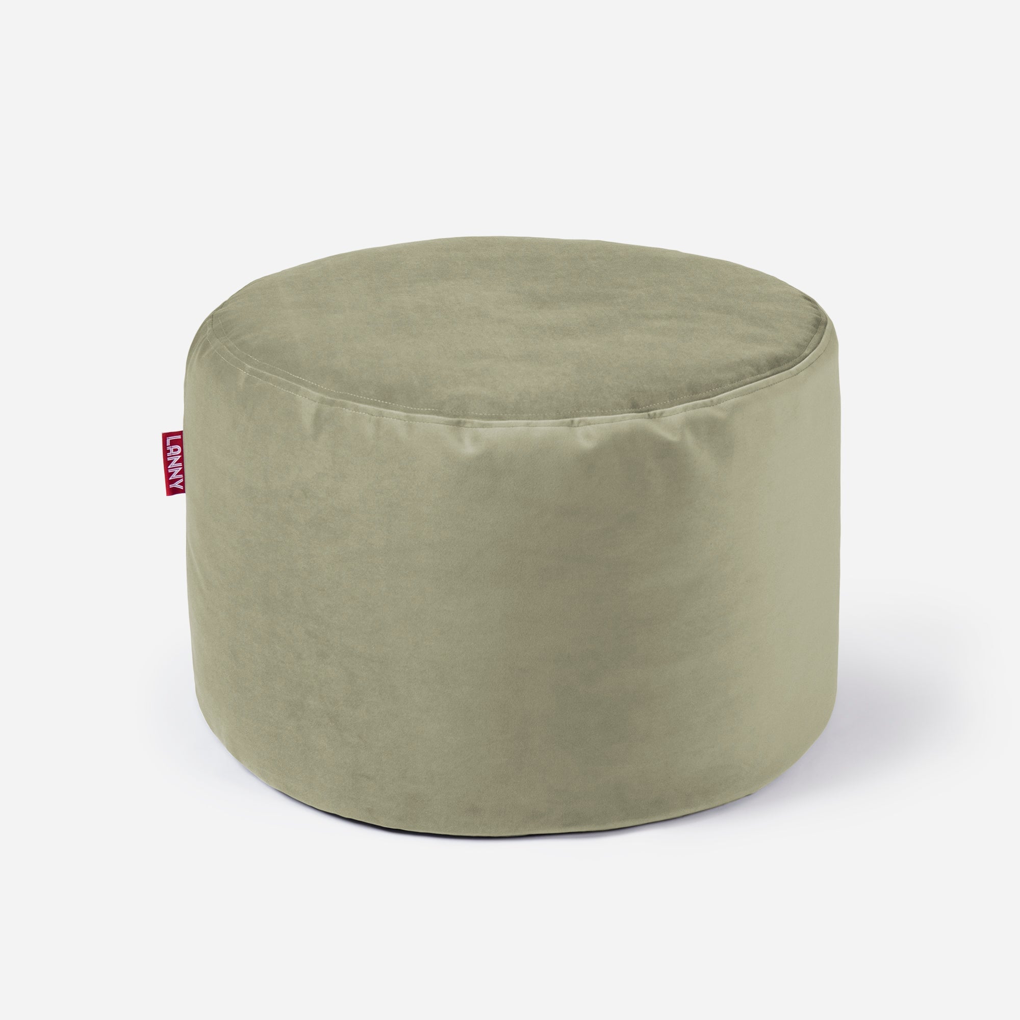 Medium Velvet Khaki Pouf - Lanny Beanbag - Ottomans