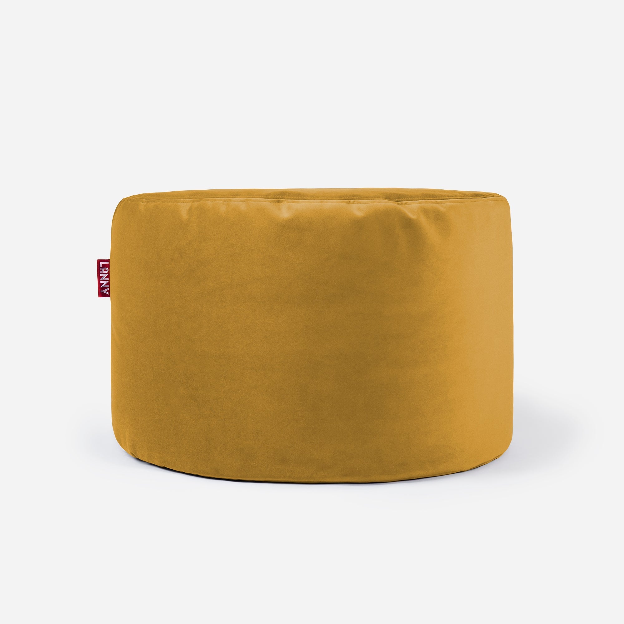 Medium Velvet Mustard Pouf - Lanny Beanbag - Ottomans