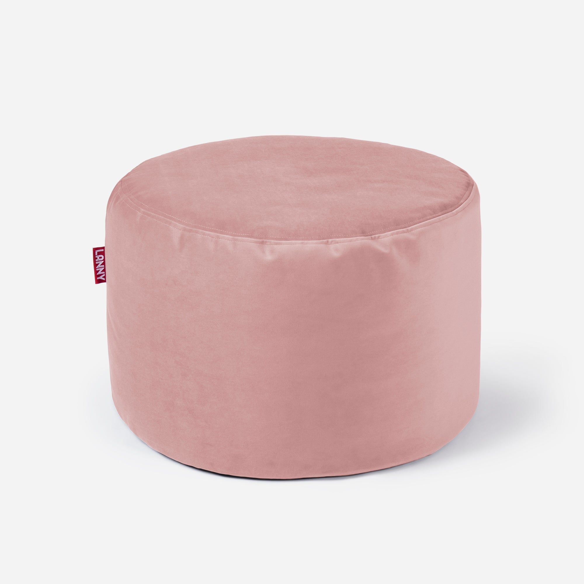 Medium Velvet Pink Pouf - Lanny Beanbag - Ottomans