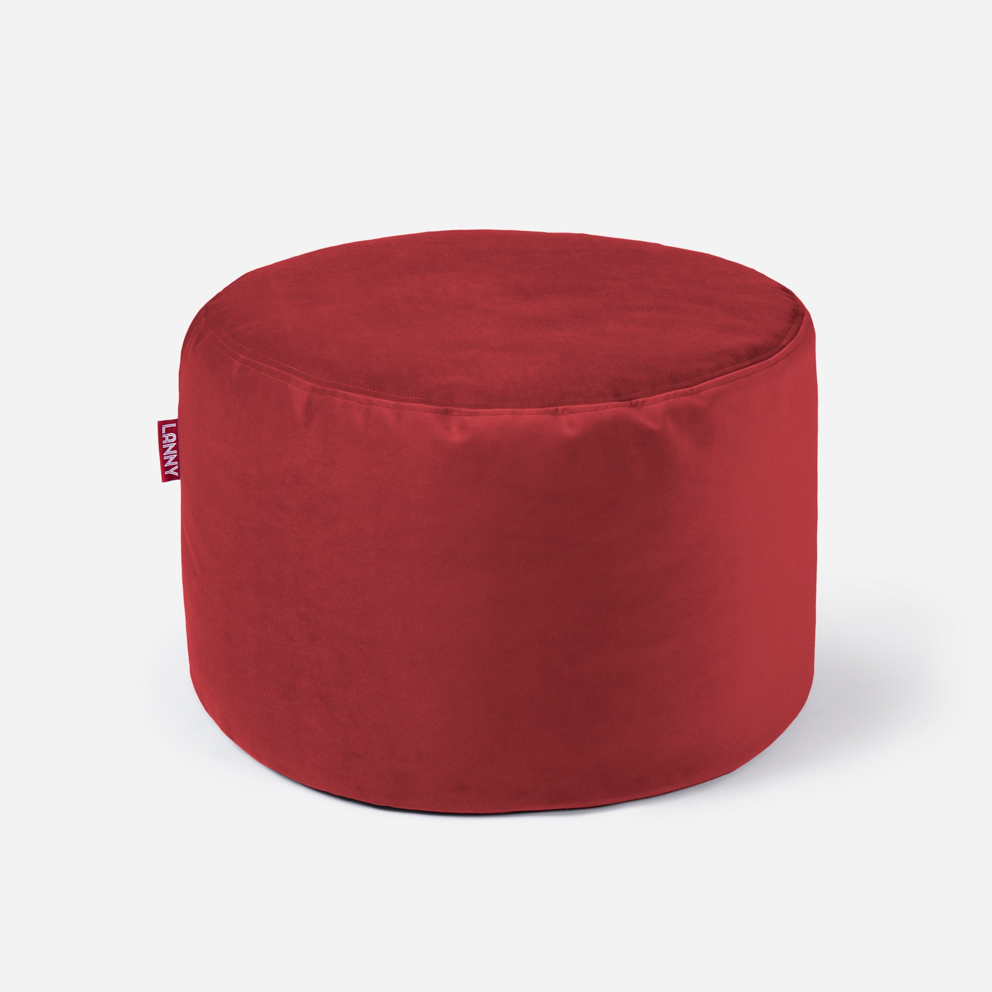 Medium Velvet Red Pouf - Lanny Beanbag - Ottomans