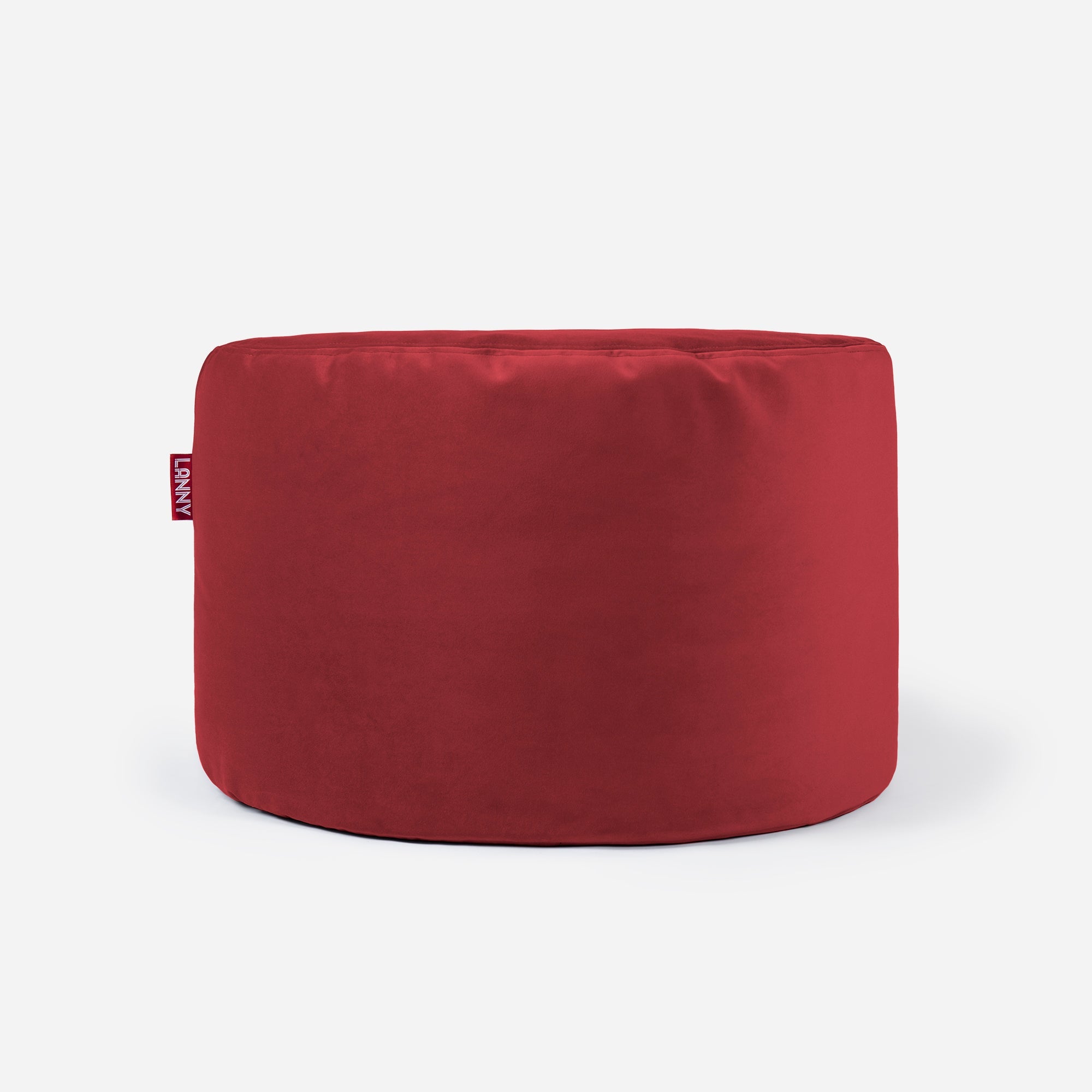 Medium Velvet Red Pouf - Lanny Beanbag - Ottomans