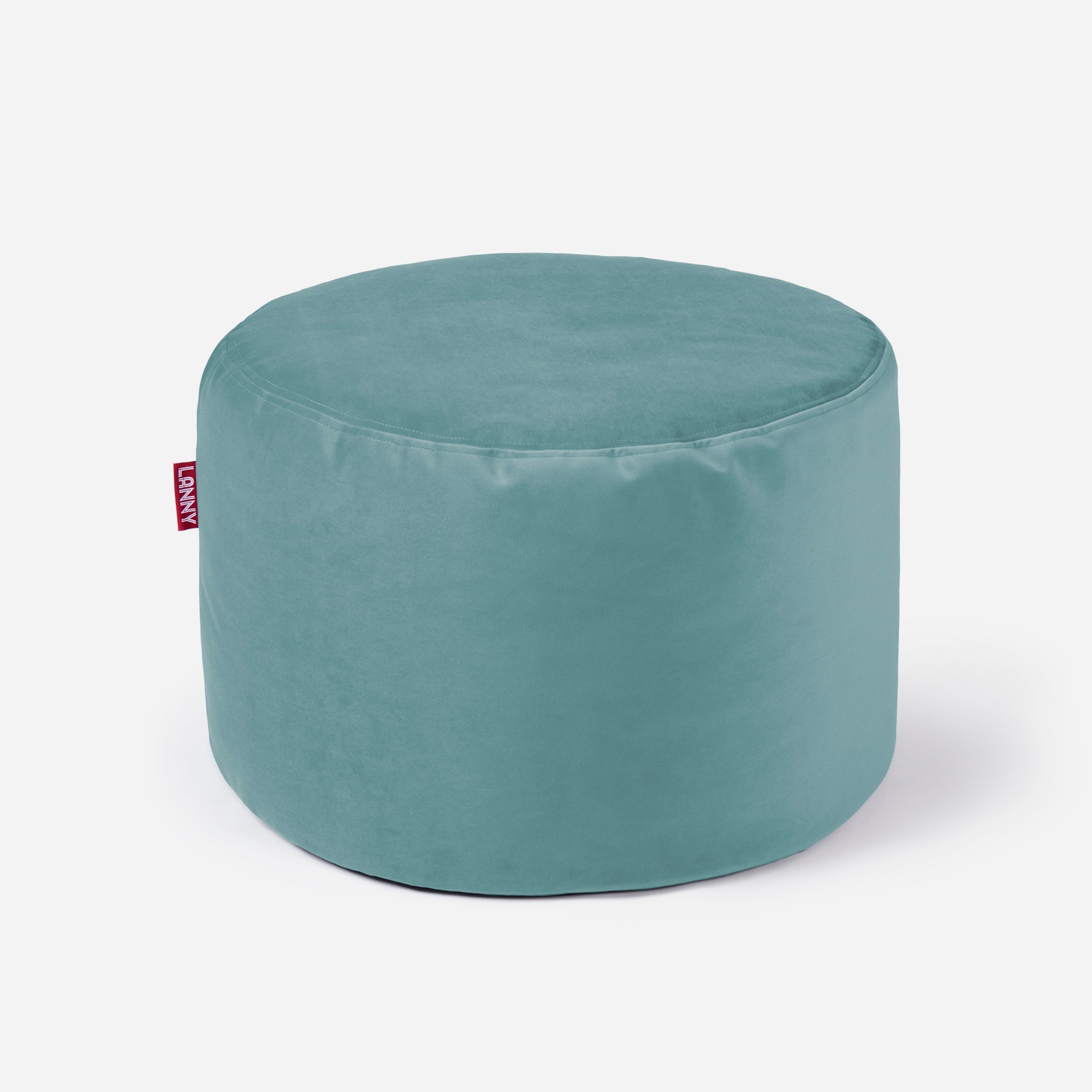 Medium Velvet Turquoise Pouf - Lanny Beanbag - Ottomans