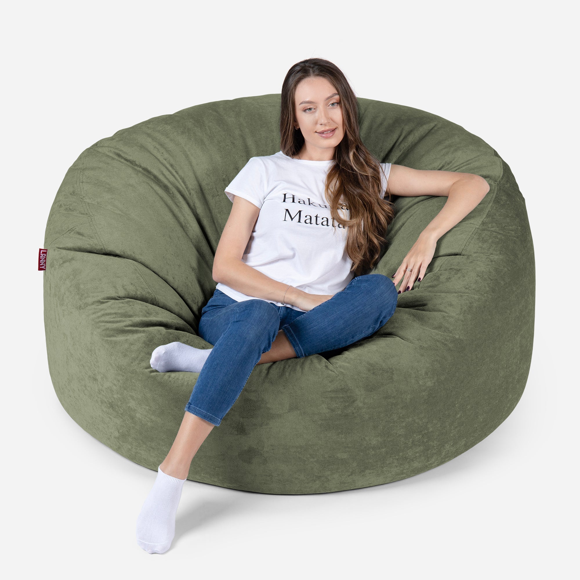 Original Large Aldo Khaki Bean Bag - Lanny Beanbag - Bean Bag Chairs