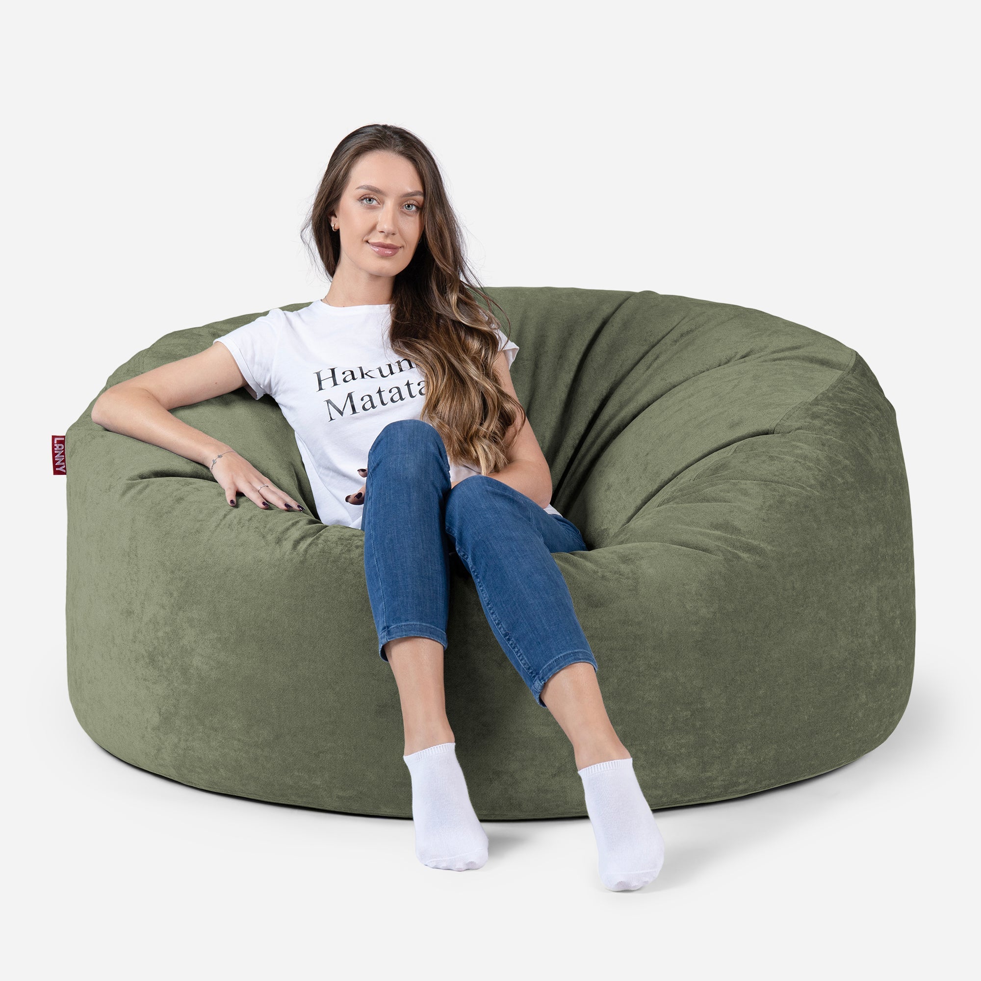 Original Large Aldo Khaki Bean Bag - Lanny Beanbag - Bean Bag Chairs