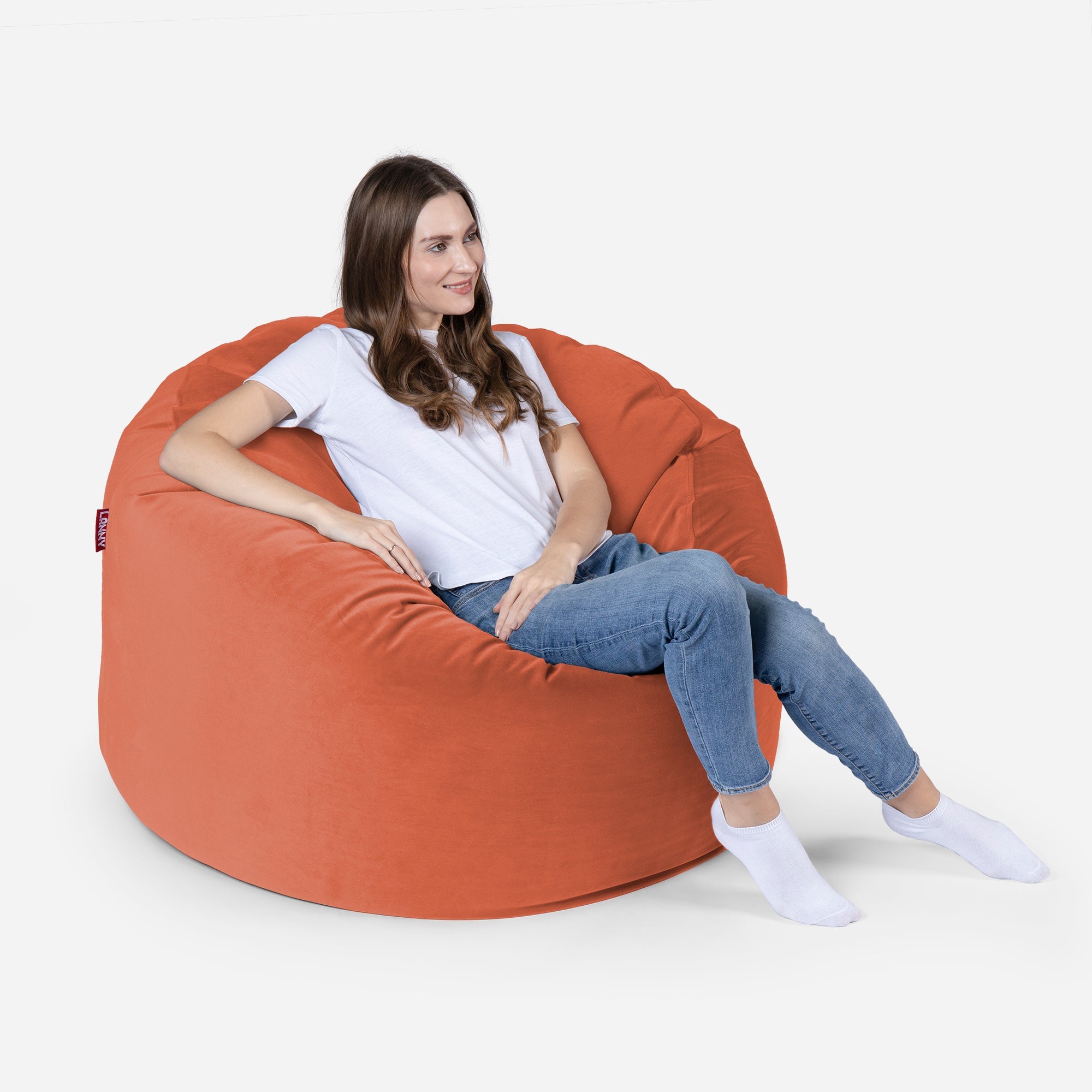 Original Medium Velvet Amber Bean bag - Lanny Beanbag - Bean Bag Chairs