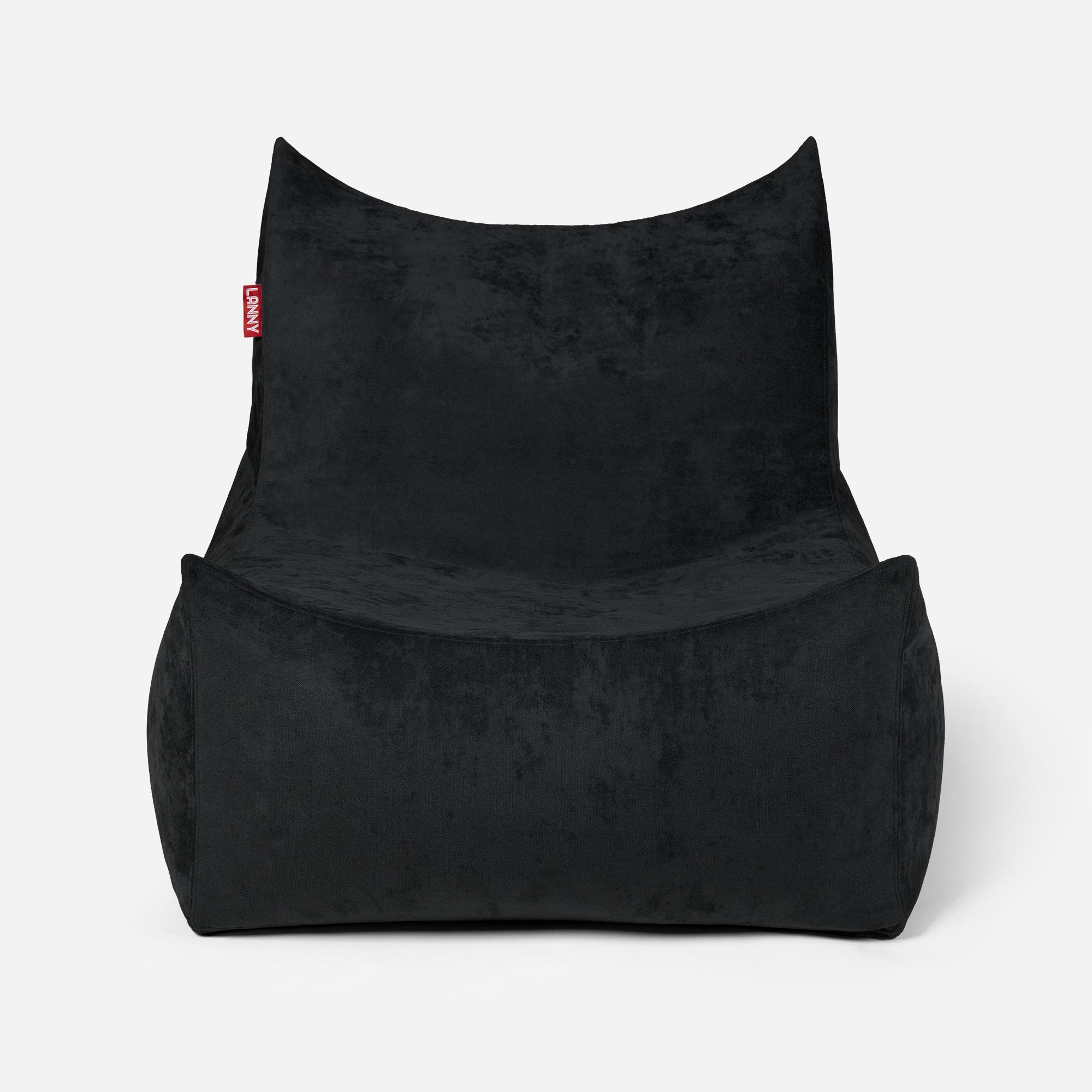 Quadro Aldo Black Bean bag Chair & Footrest Set - Lanny Beanbag - Bean Bag Chairs