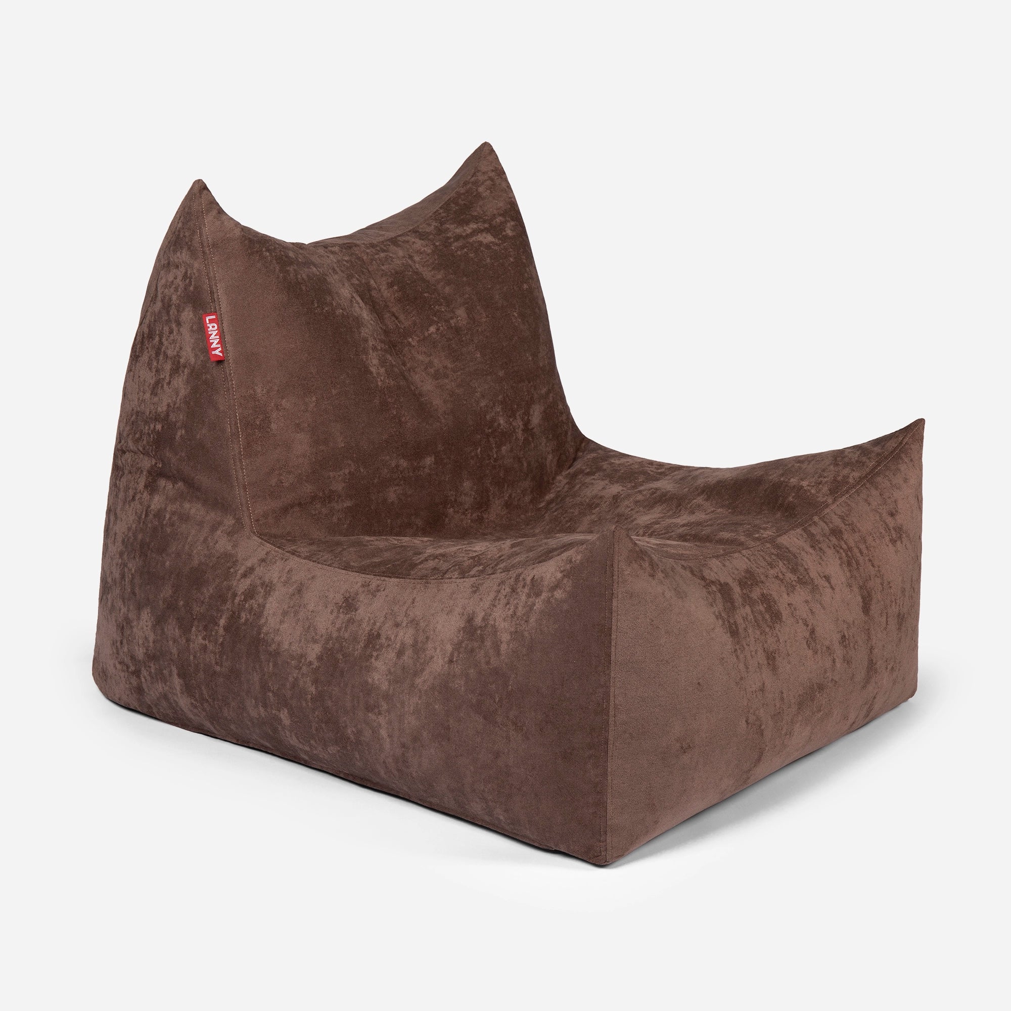 Quadro Aldo Brown Bean bag Chair & Footrest Set - Lanny Beanbag - Bean Bag Chairs
