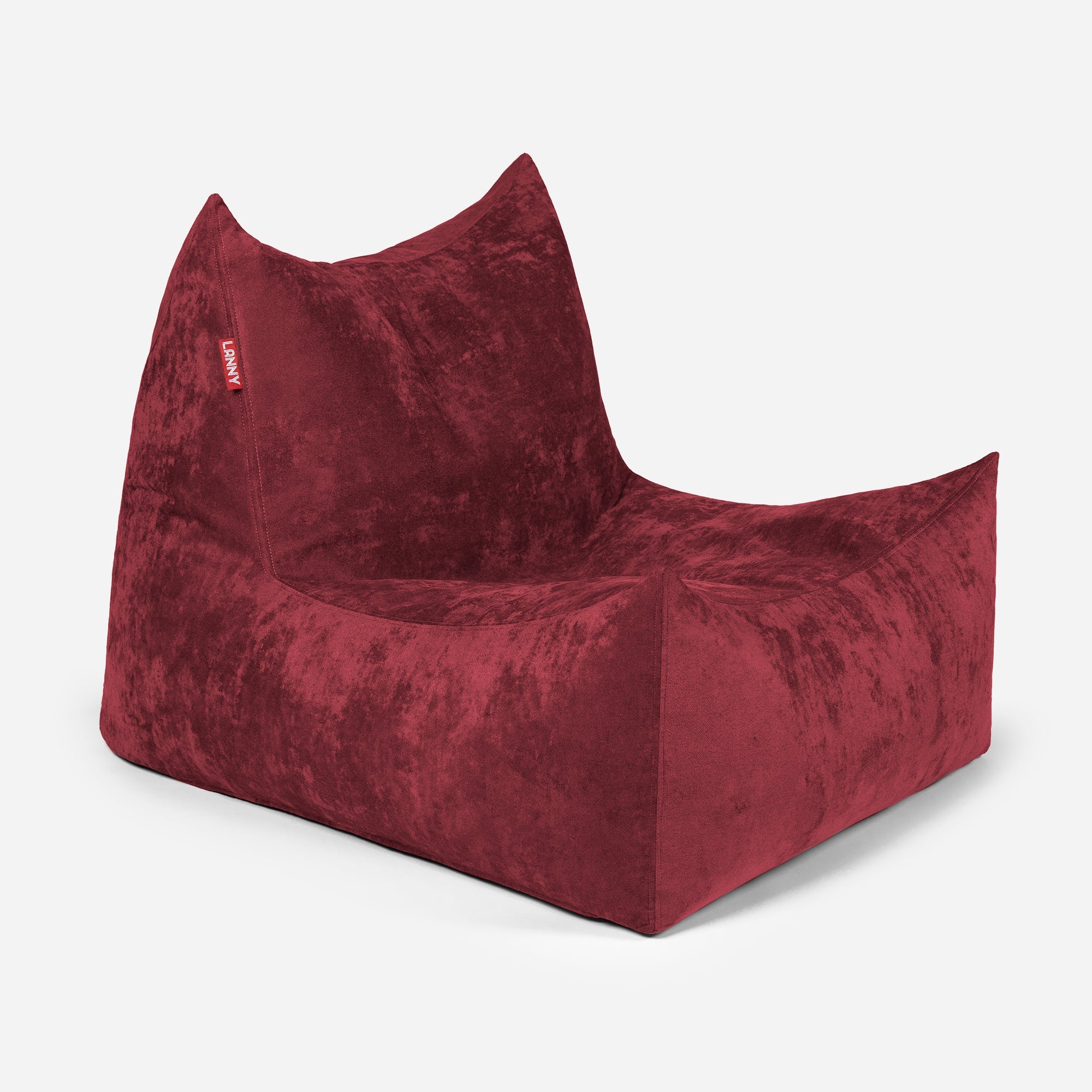 Quadro Aldo Red Bean bag Chair & Footrest Set - Lanny Beanbag - Bean Bag Chairs