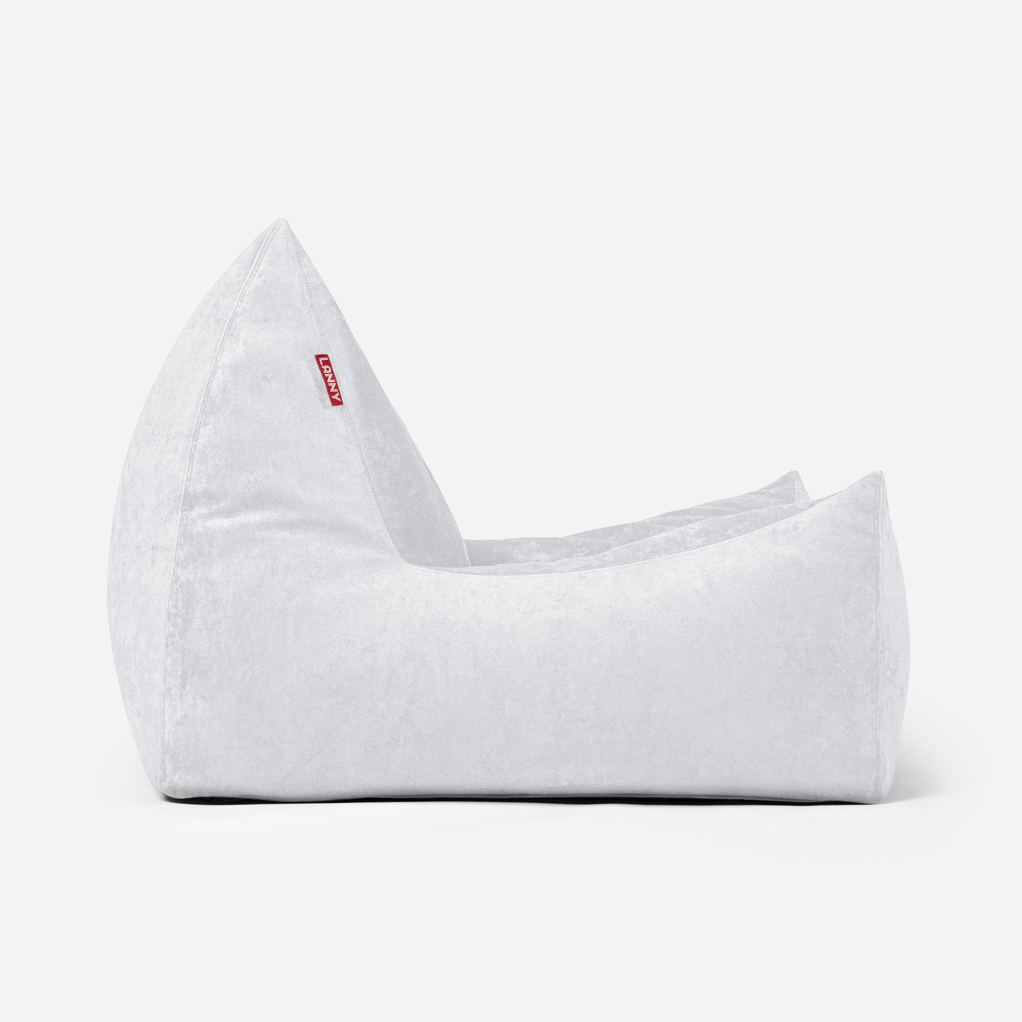Quadro Aldo White Bean bag Chair & Footrest Set - Lanny Beanbag - Bean Bag Chairs