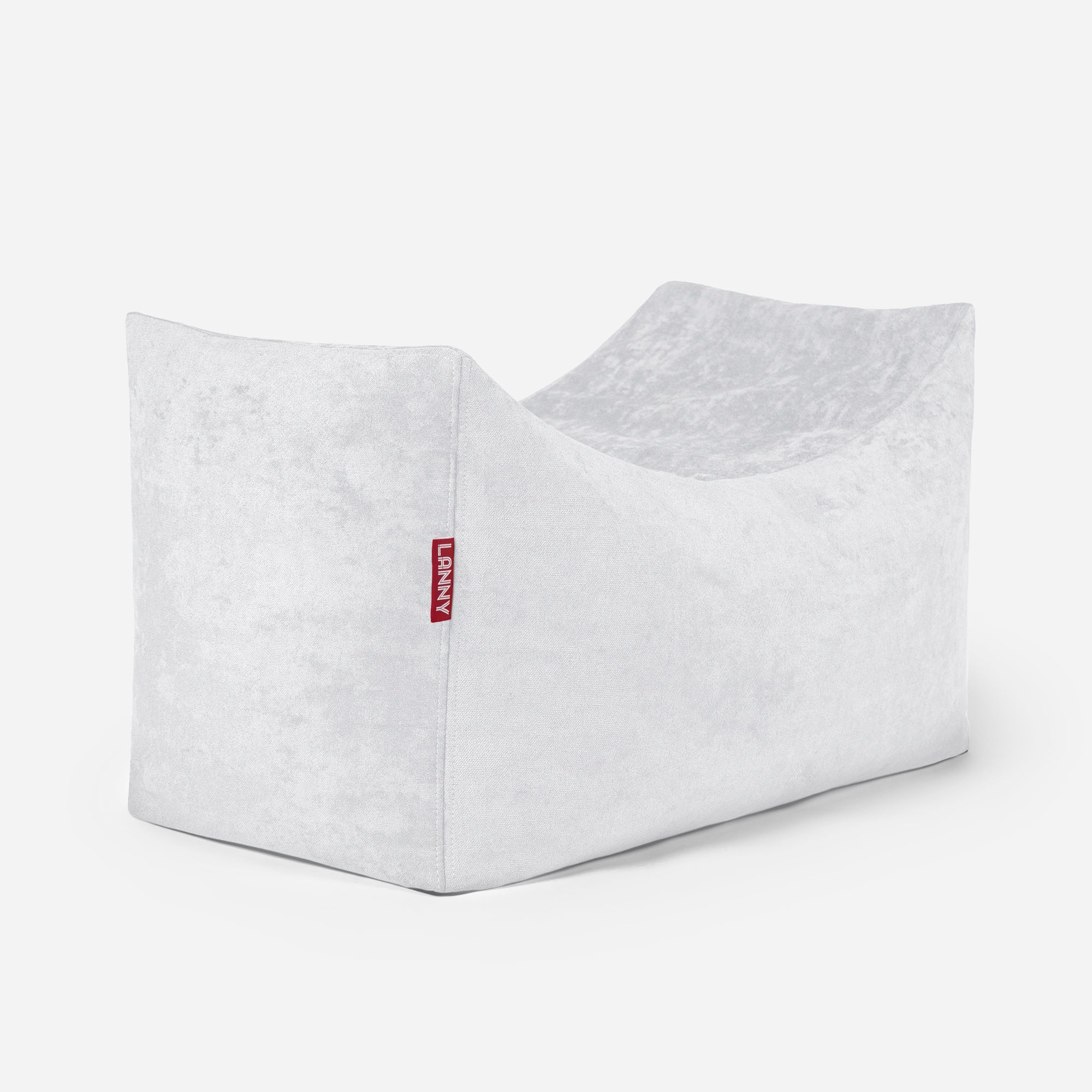 Quadro Aldo White Bean bag Chair & Footrest Set - Lanny Beanbag - Bean Bag Chairs