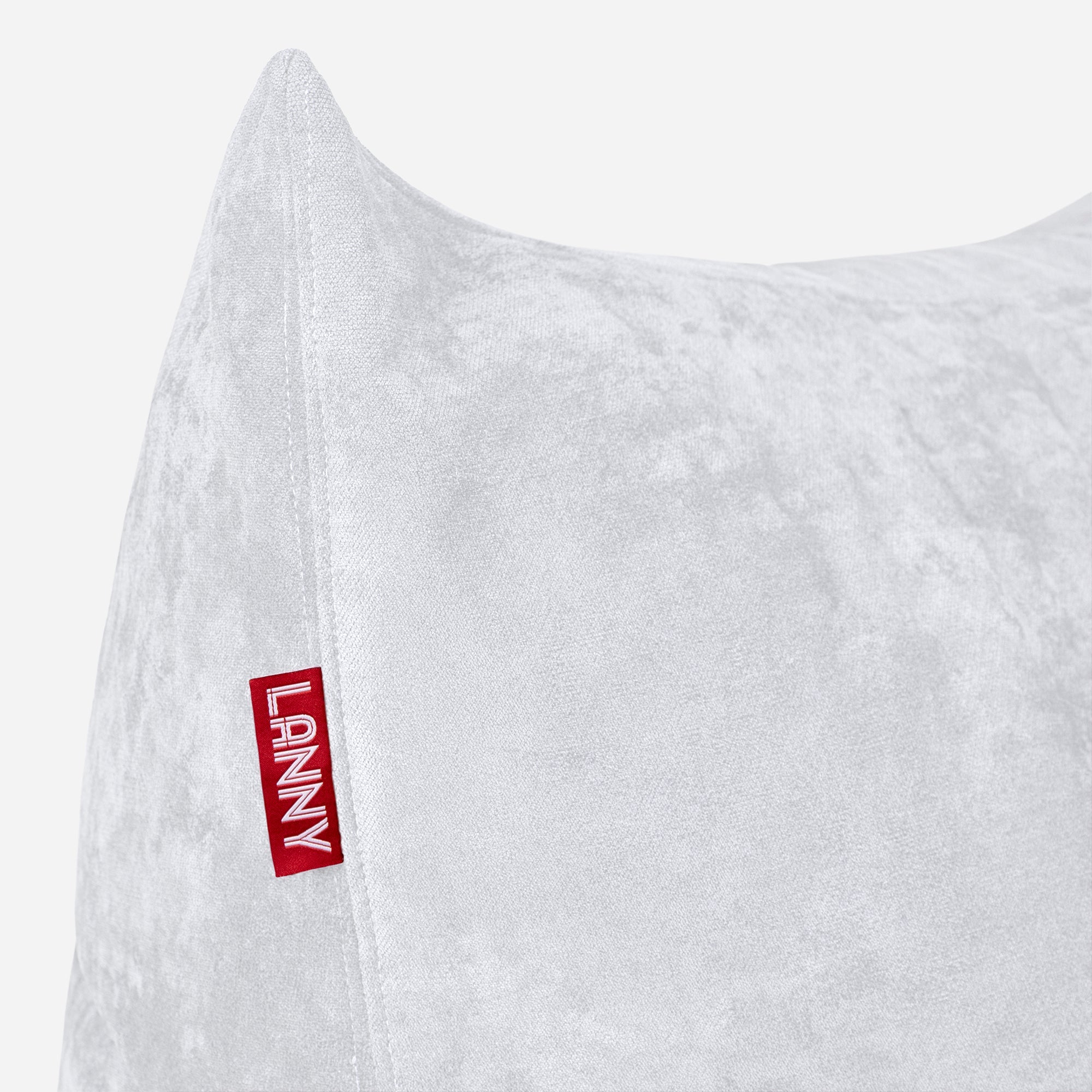 Quadro Aldo White Bean bag Chair & Footrest Set - Lanny Beanbag - Bean Bag Chairs