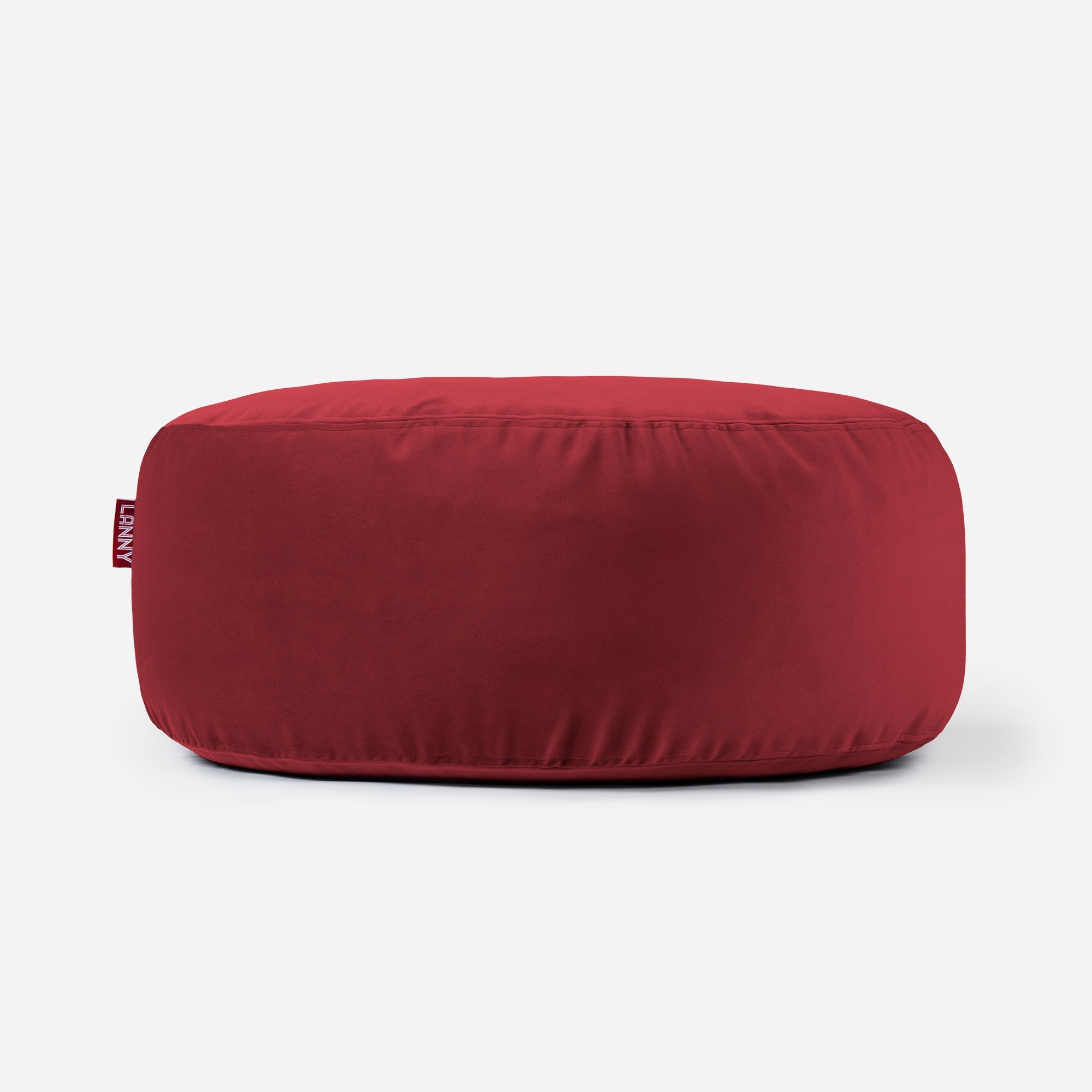 Short Velvet Red Pouf - Lanny Beanbag - Ottomans