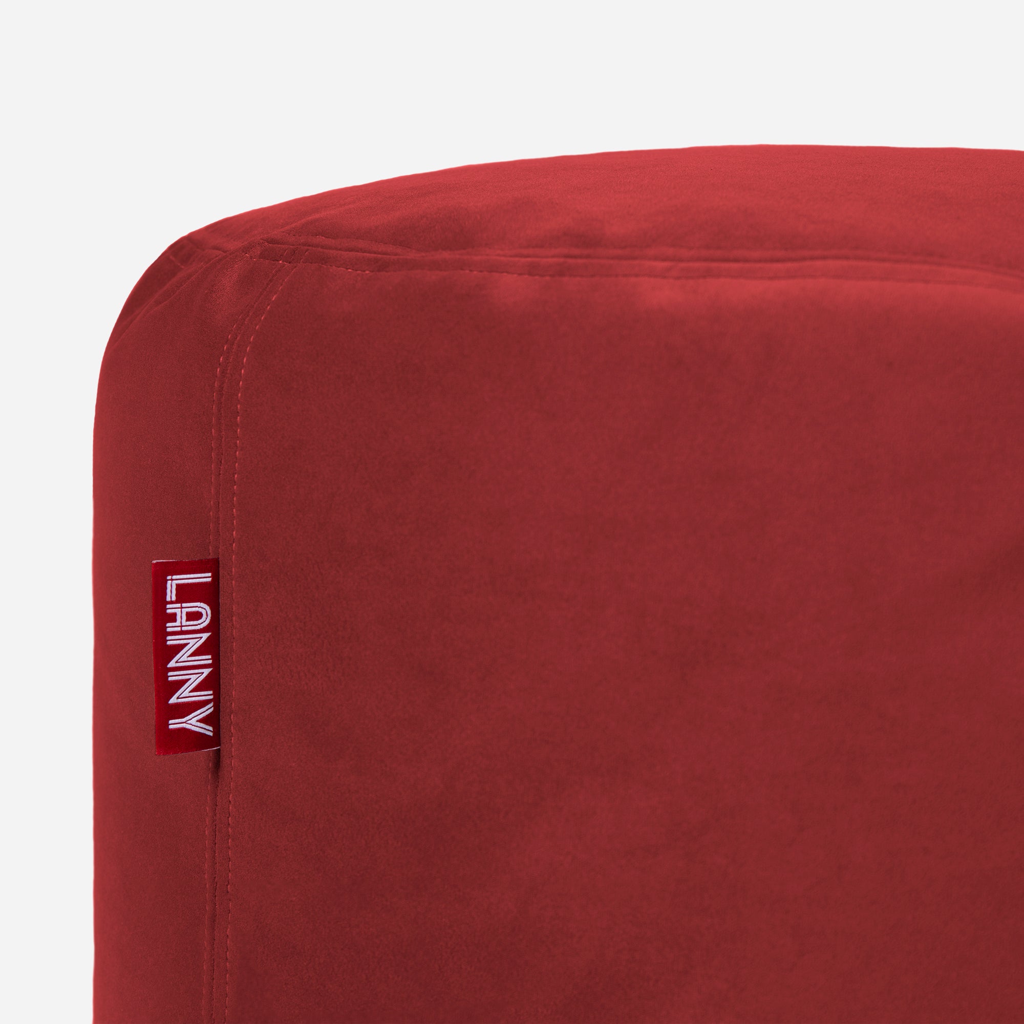 Short Velvet Red Pouf - Lanny Beanbag - Ottomans
