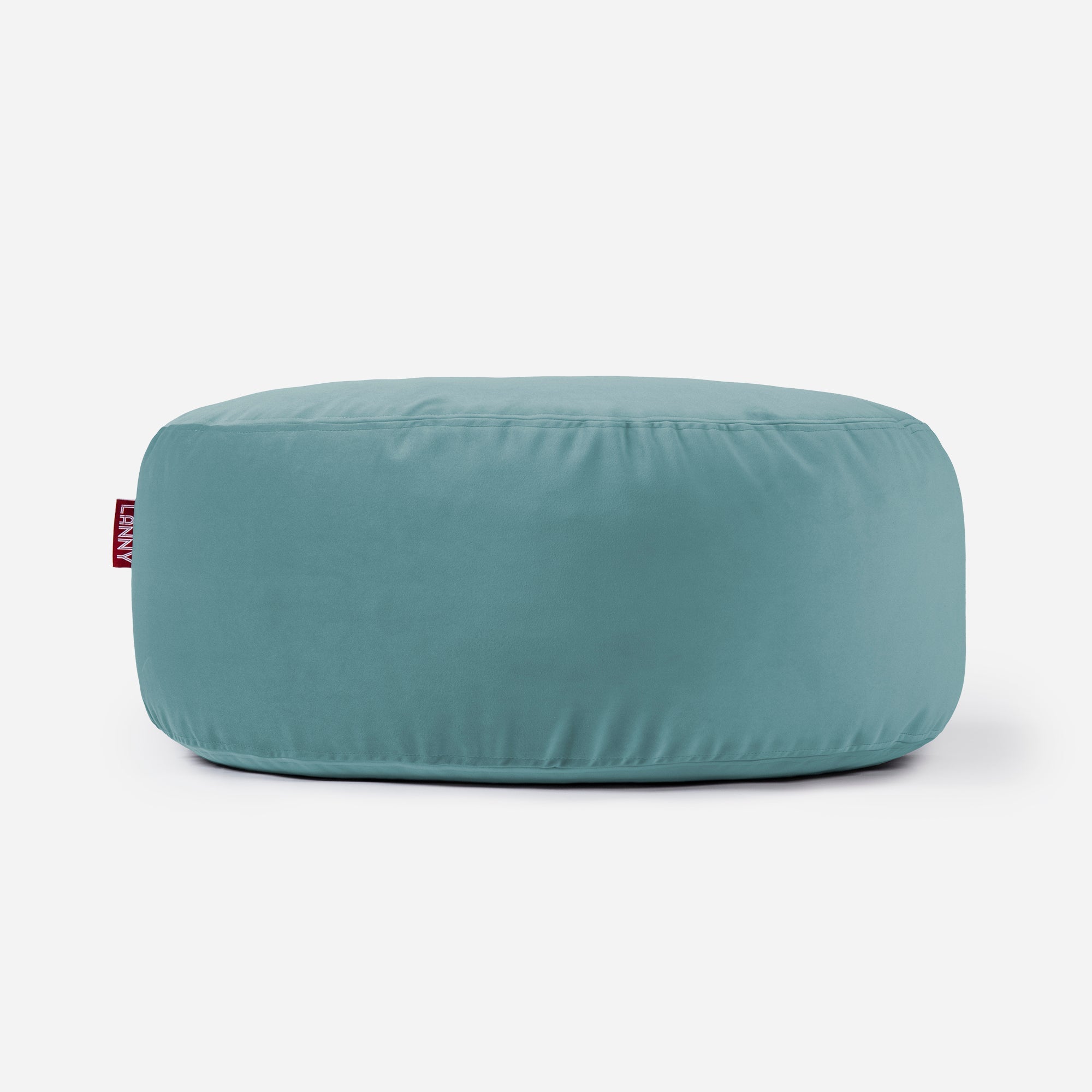 Short Velvet Turquoise Pouf - Lanny Beanbag - Ottomans