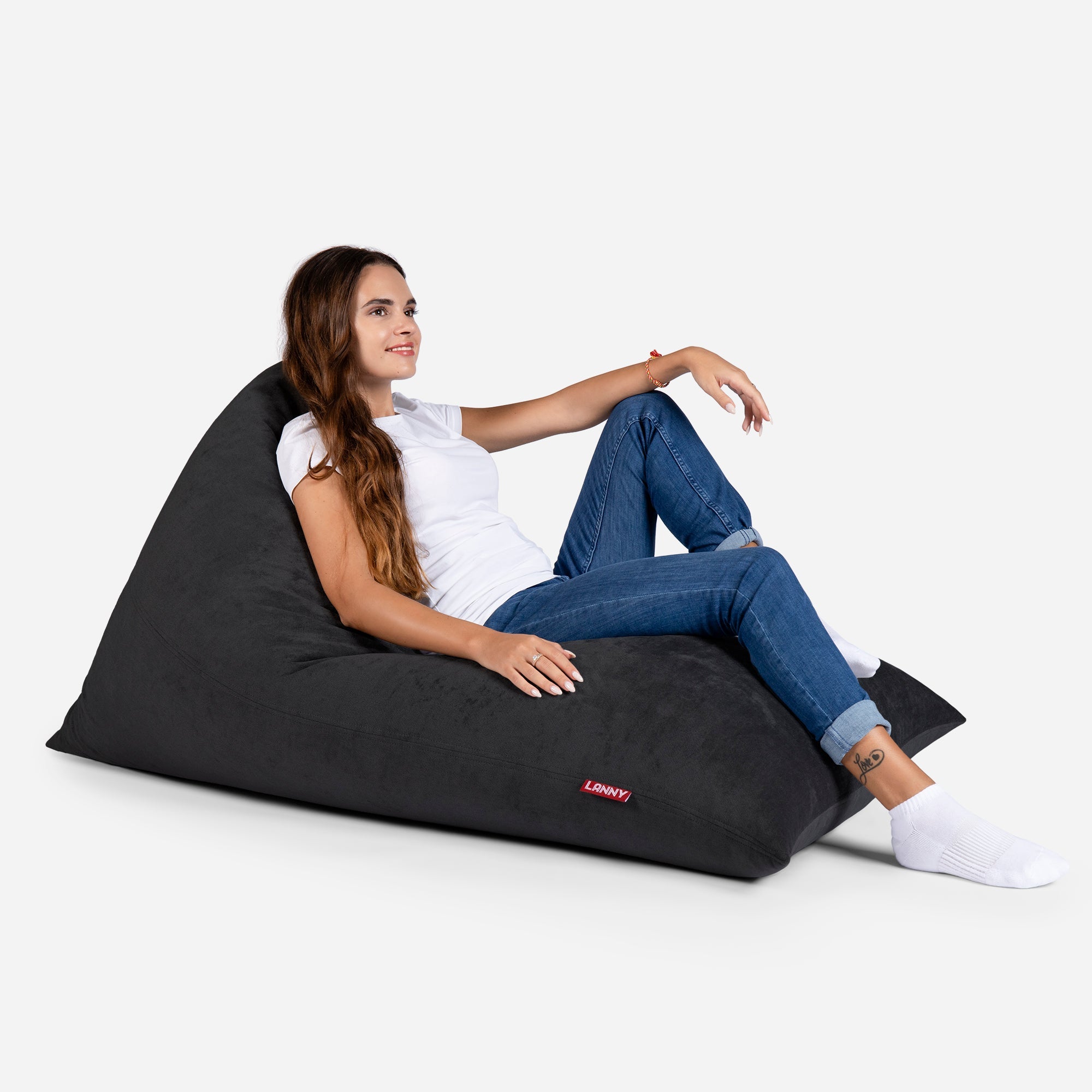 Slim Aldo Black Bean bag - Lanny Beanbag - Bean Bag Chairs