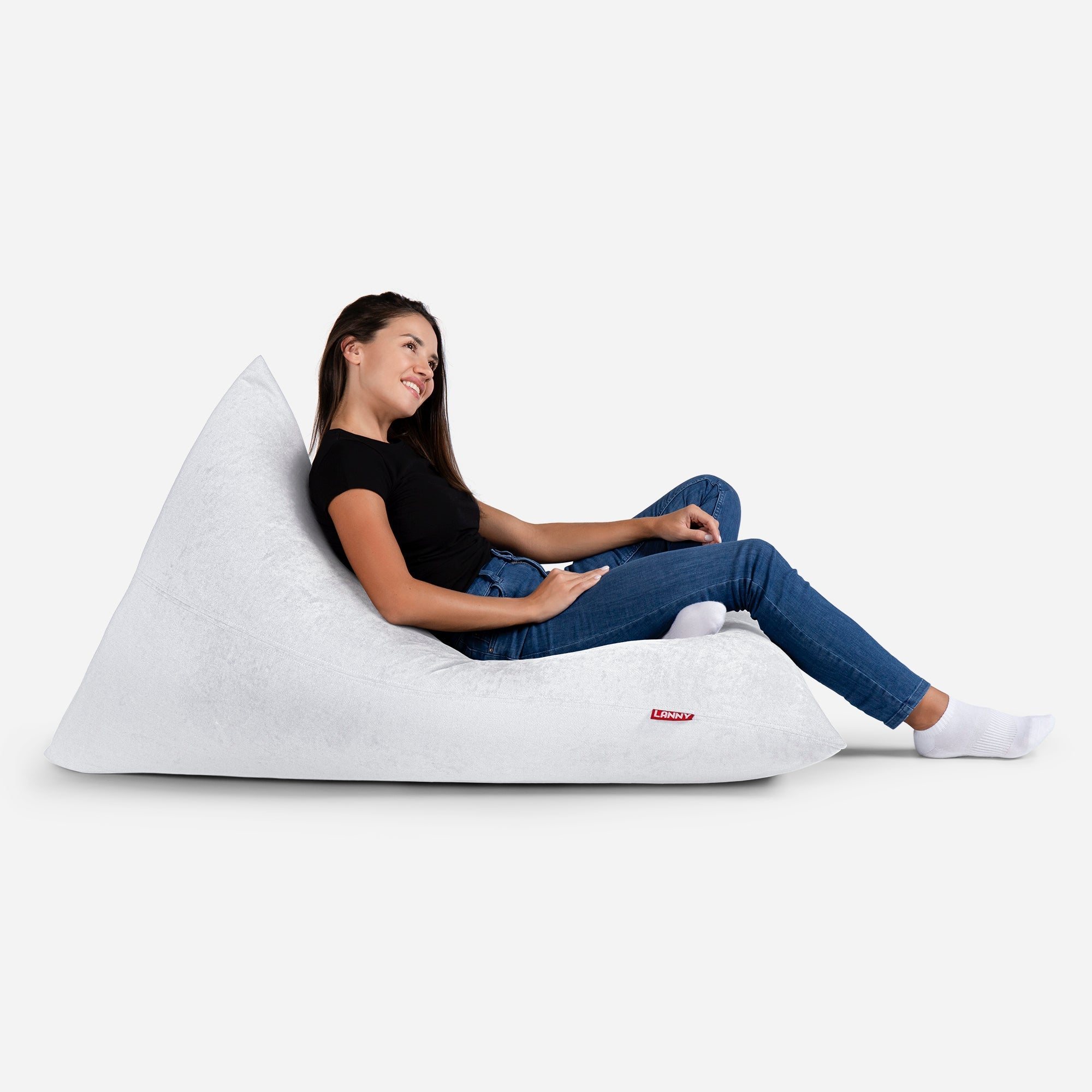 Slim Aldo White Bean bag - Lanny Beanbag - Bean Bag Chairs