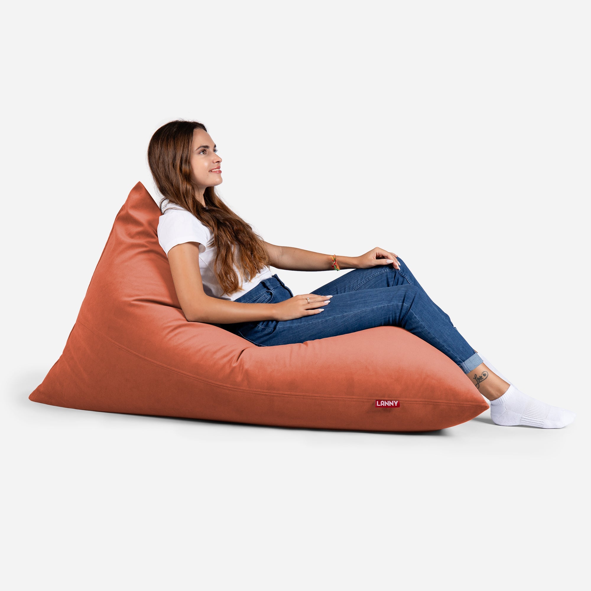 Slim Velvet Amber Bean bag - Lanny Beanbag - Bean Bag Chairs
