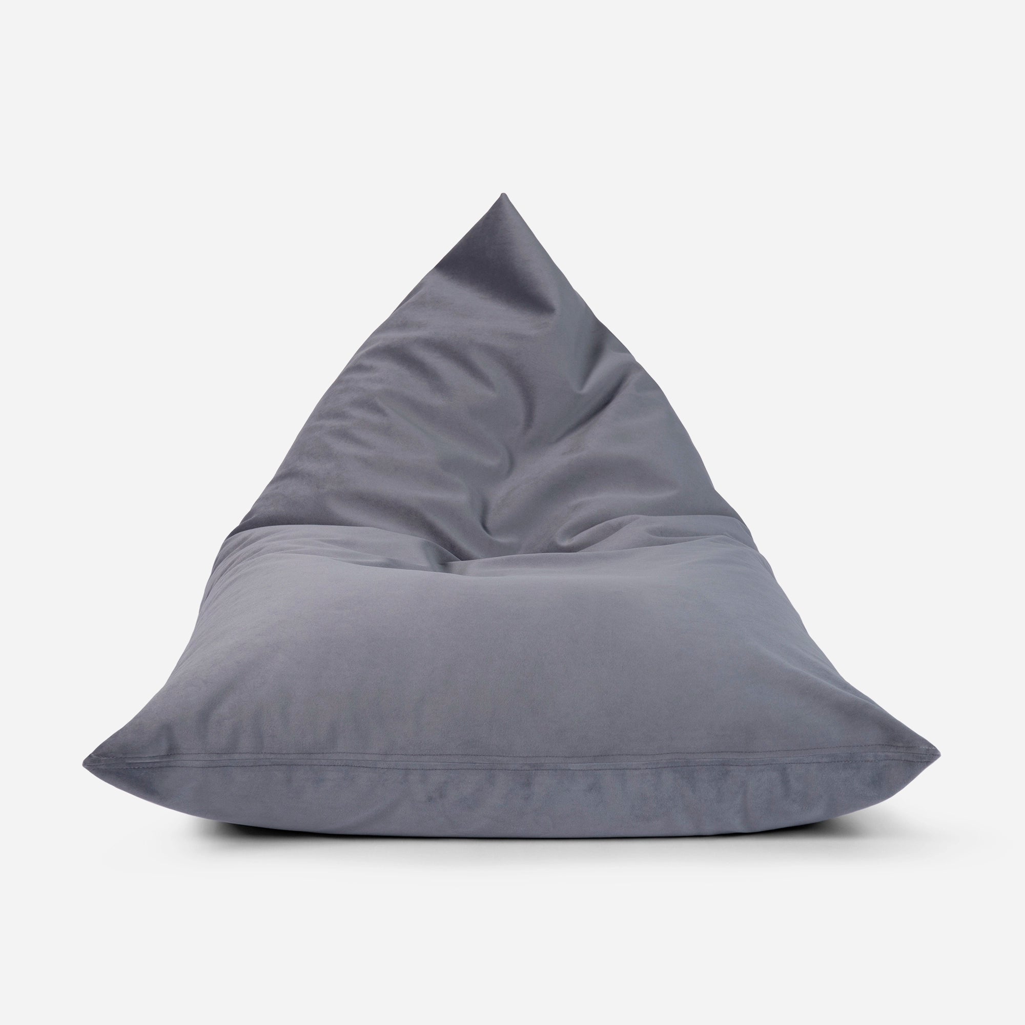 Slim Velvet Gray Bean bag - Lanny Beanbag - Bean Bag Chairs