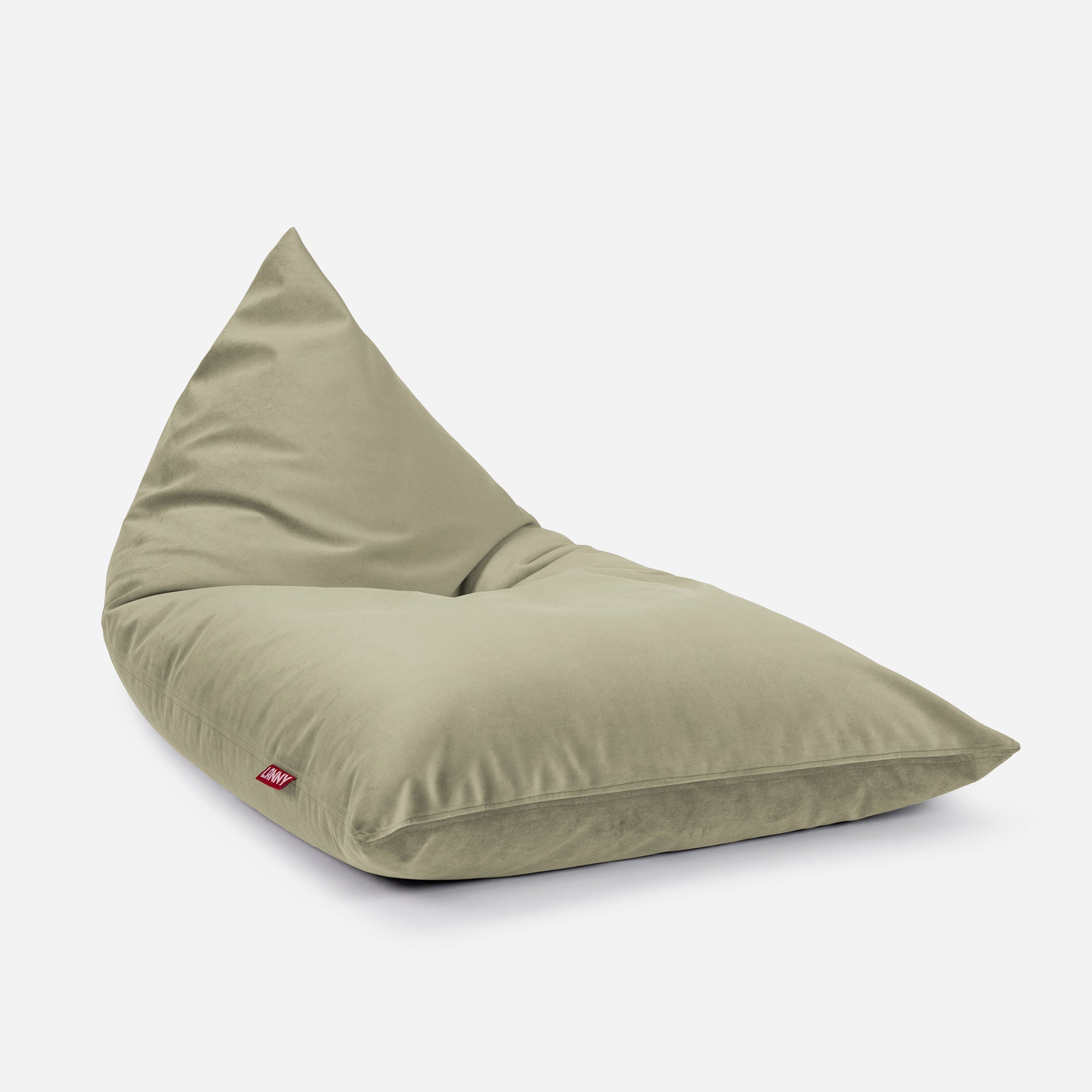 Slim Velvet Khaki Bean bag - Lanny Beanbag - Bean Bag Chairs
