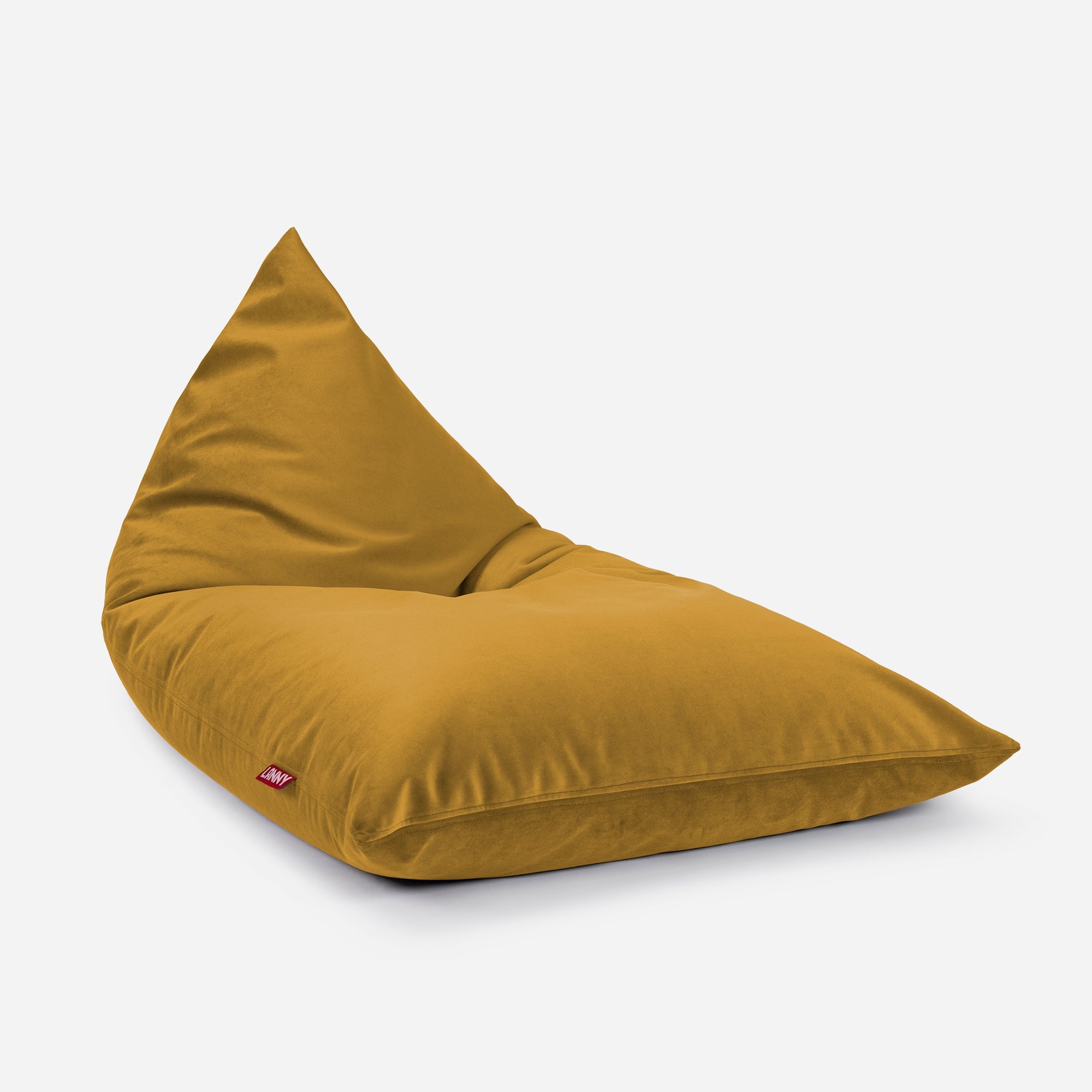 Slim Velvet Mustard Bean bag - Lanny Beanbag - Bean Bag Chairs