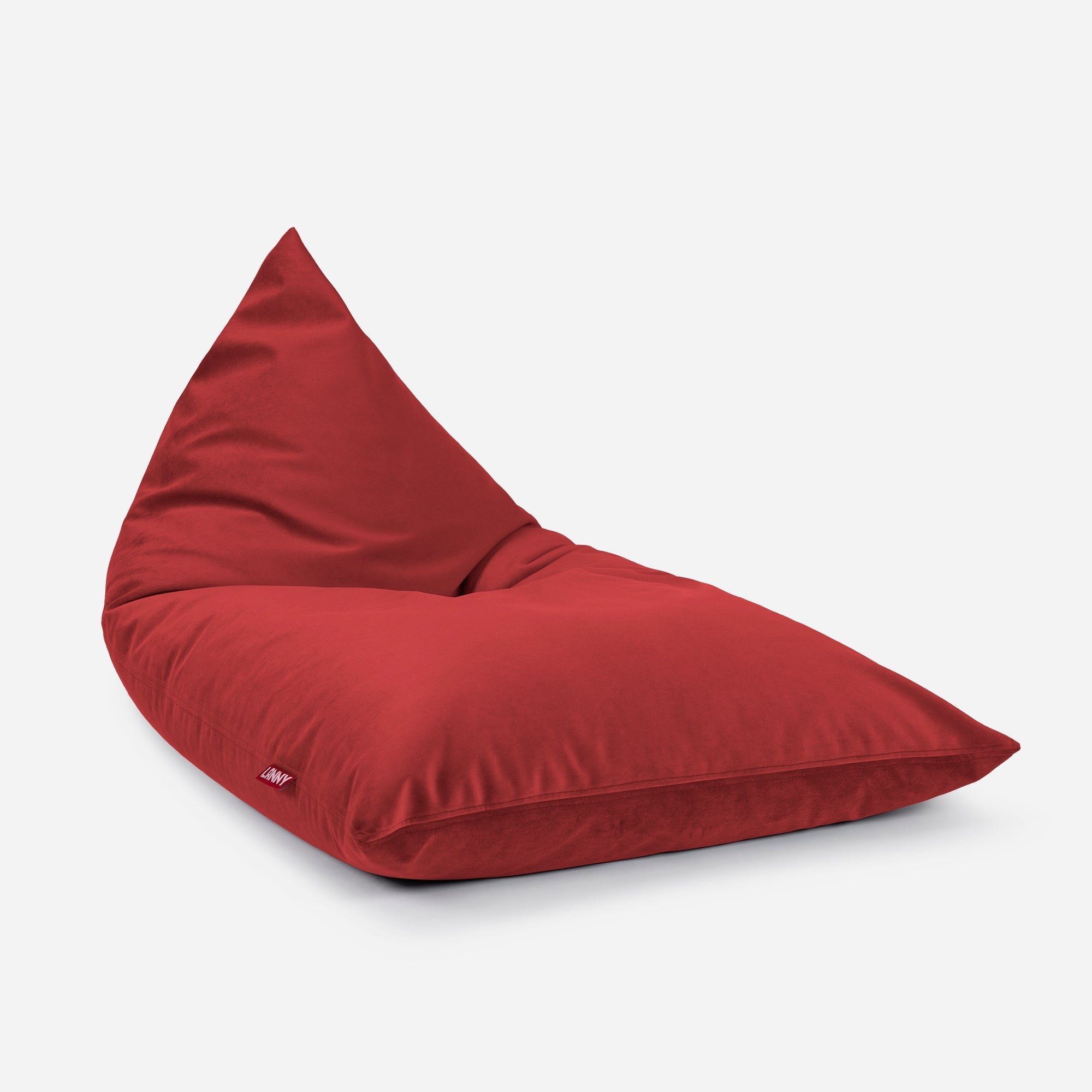Slim Velvet Red Bean bag - Lanny Beanbag - Bean Bag Chairs