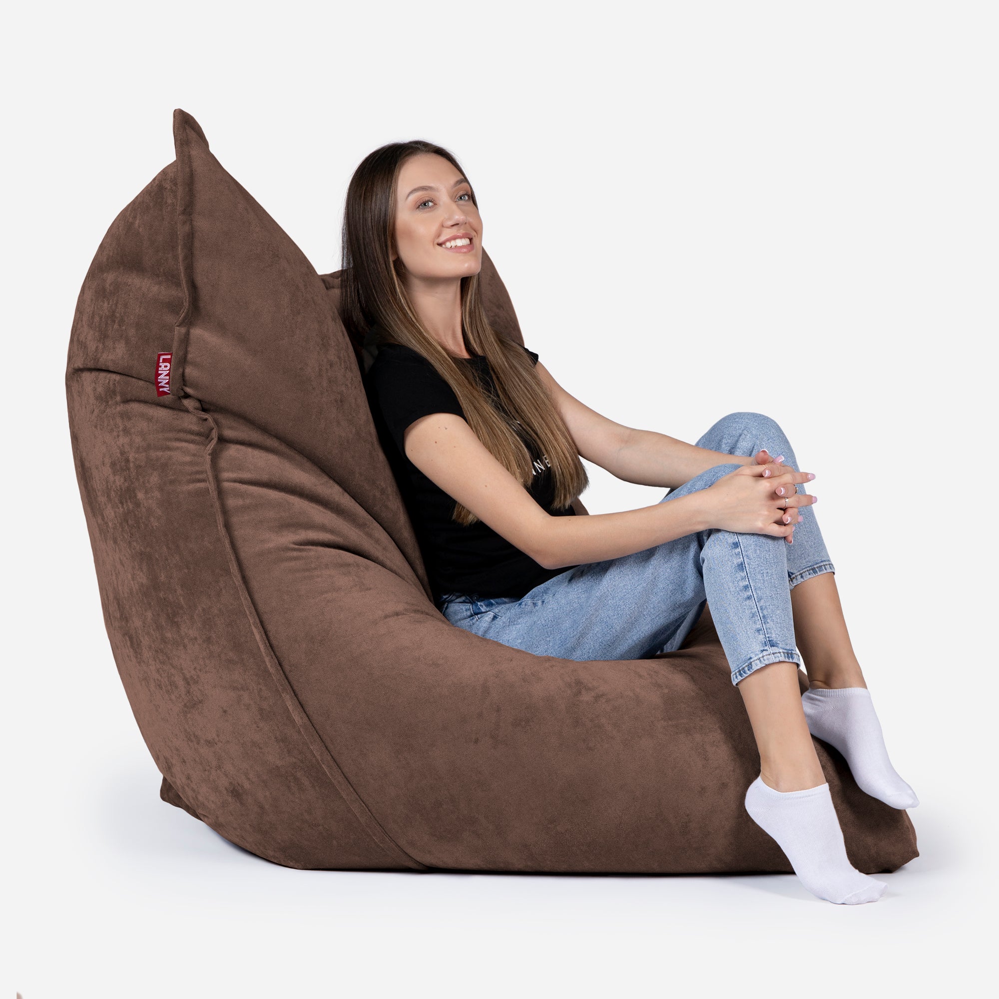 Sloppy Large Aldo Brown Bean bag - Lanny Beanbag - Bean Bag Chairs