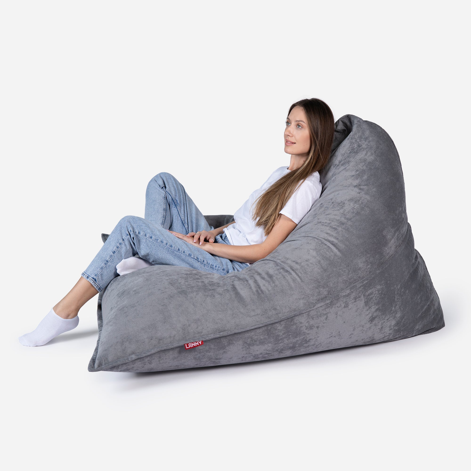 Sloppy Large Aldo Gray Bean bag - Lanny Beanbag - Bean Bag Chairs