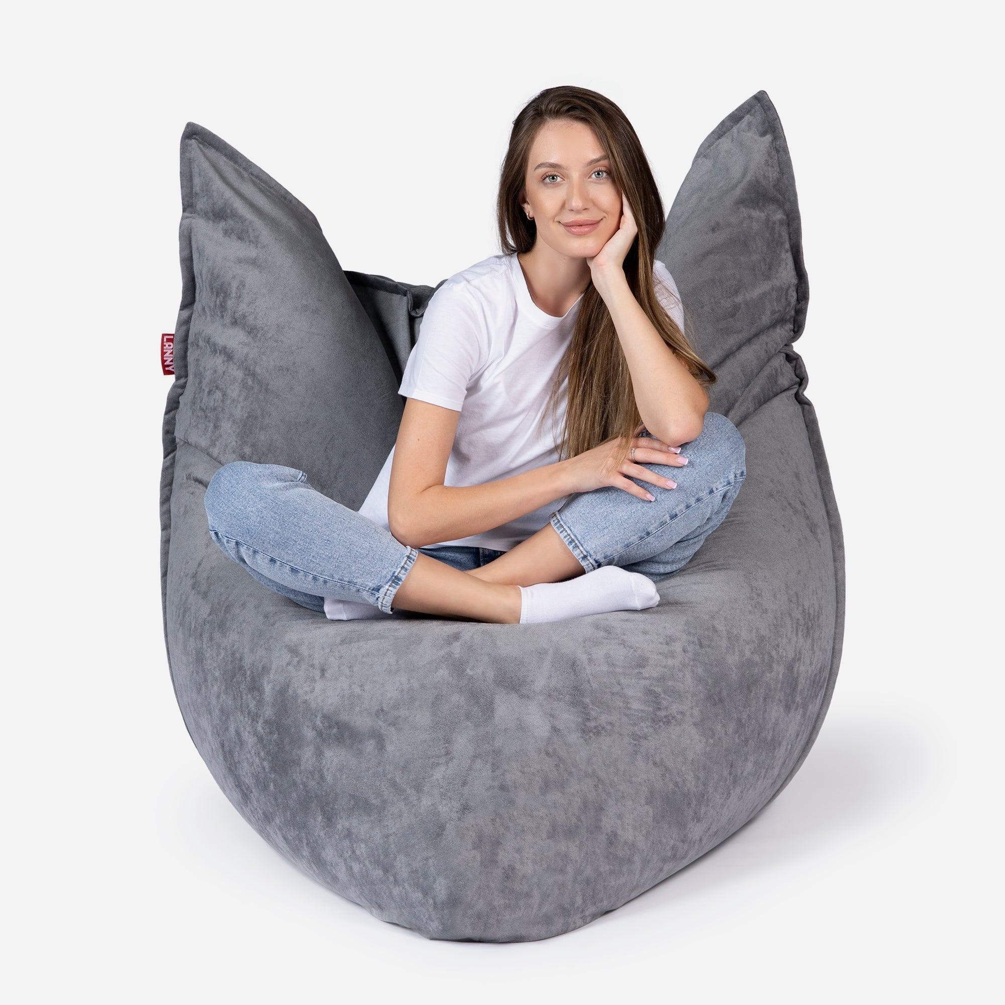 Sloppy Large Aldo Gray Bean bag - Lanny Beanbag - Bean Bag Chairs