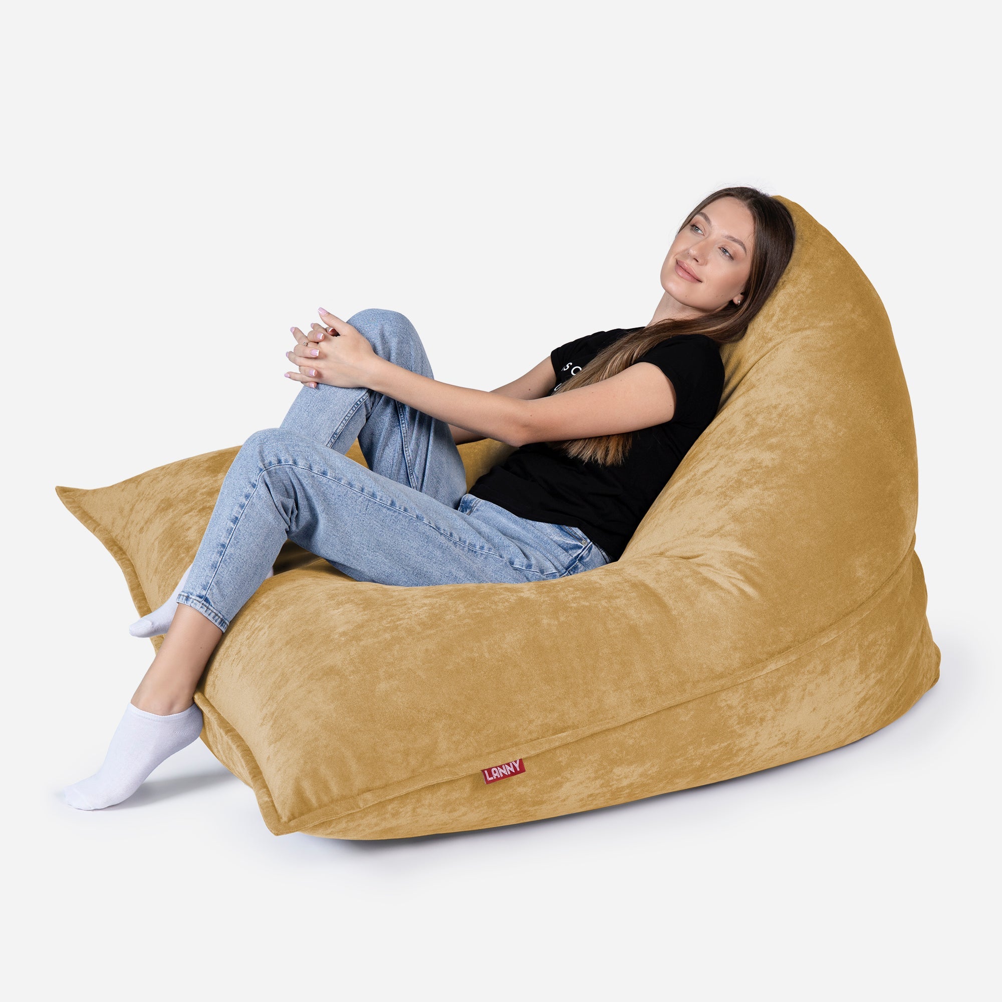 Sloppy Large Aldo Mustard Bean bag - Lanny Beanbag - Bean Bag Chairs