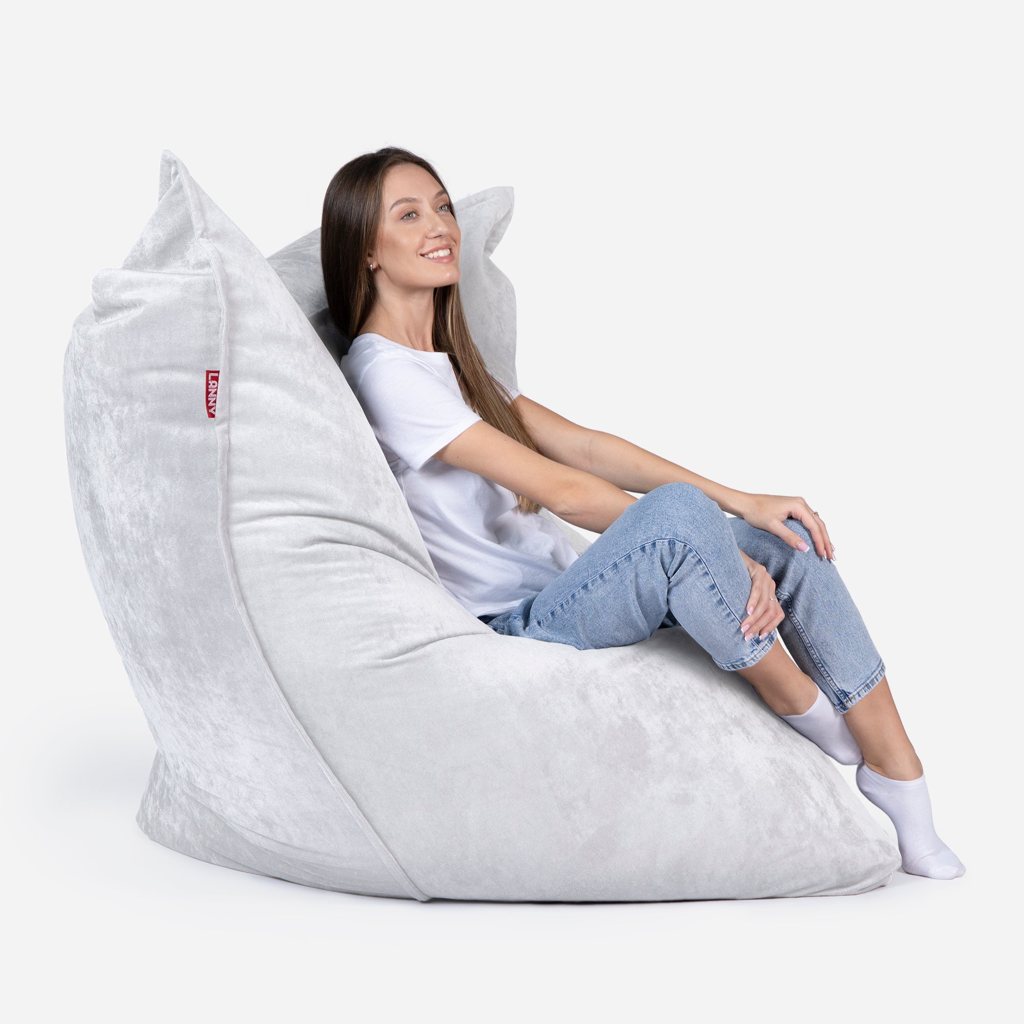 Sloppy Large Aldo White Bean bag - Lanny Beanbag - Bean Bag Chairs