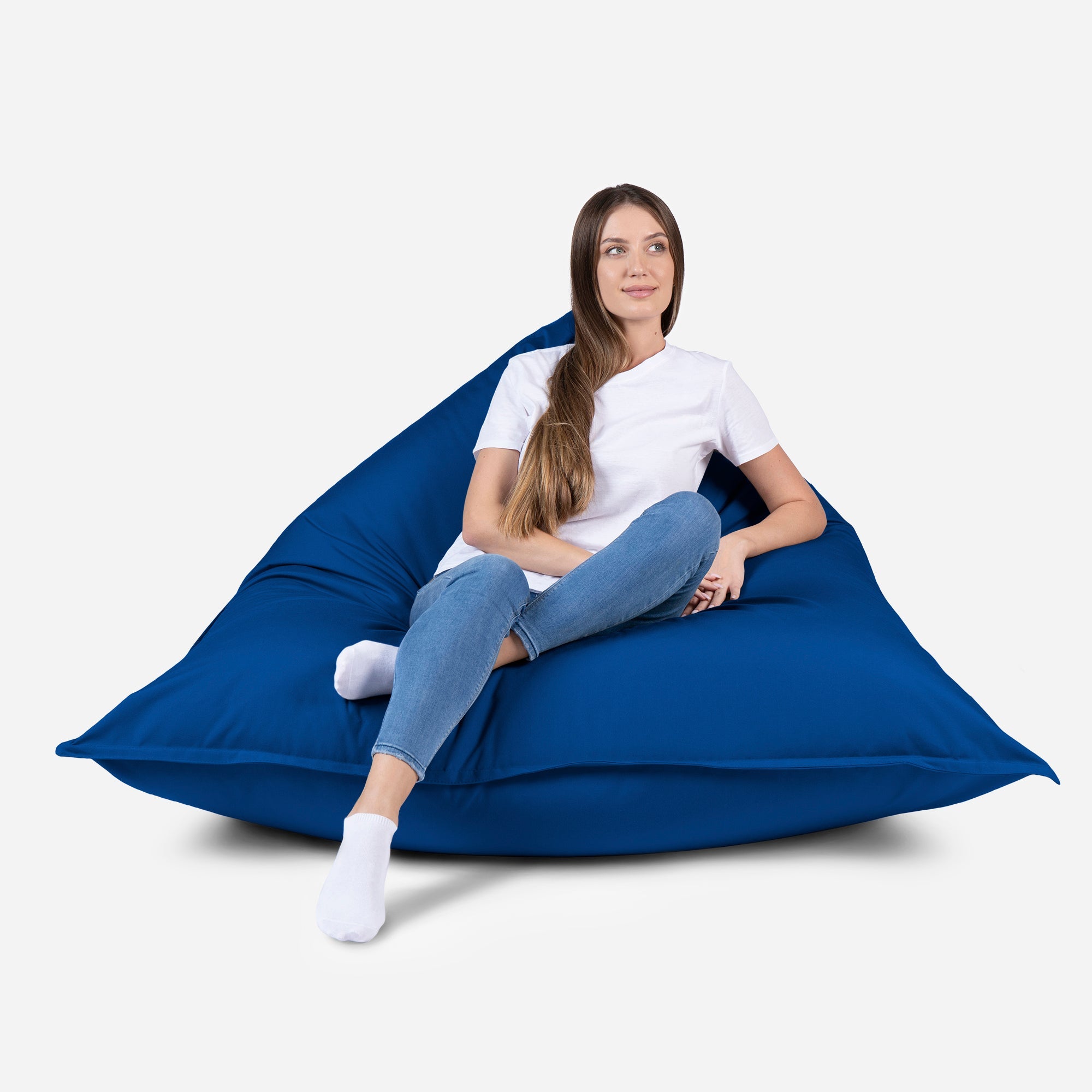 Sloppy Large Outdoor Blue Bean Bag - Lanny Beanbag - Bean Bag Chairs