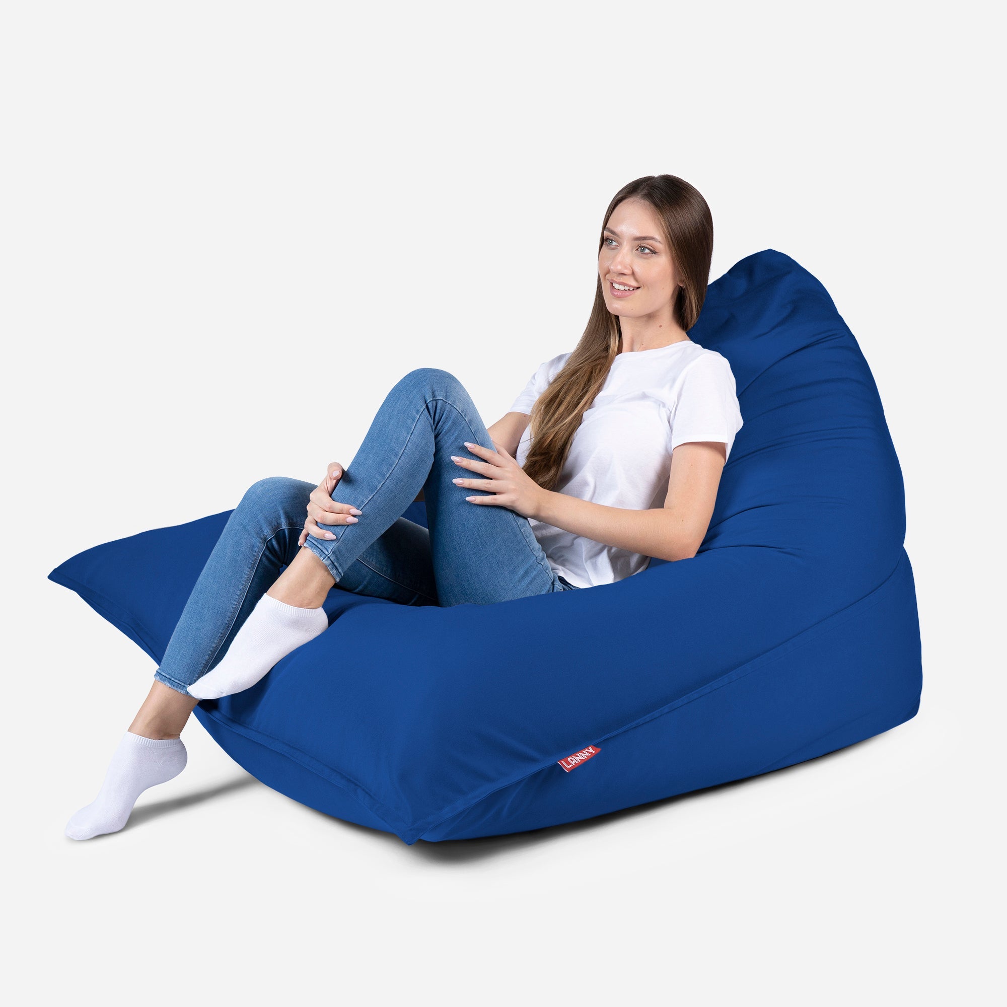 Sloppy Large Outdoor Blue Bean Bag - Lanny Beanbag - Bean Bag Chairs