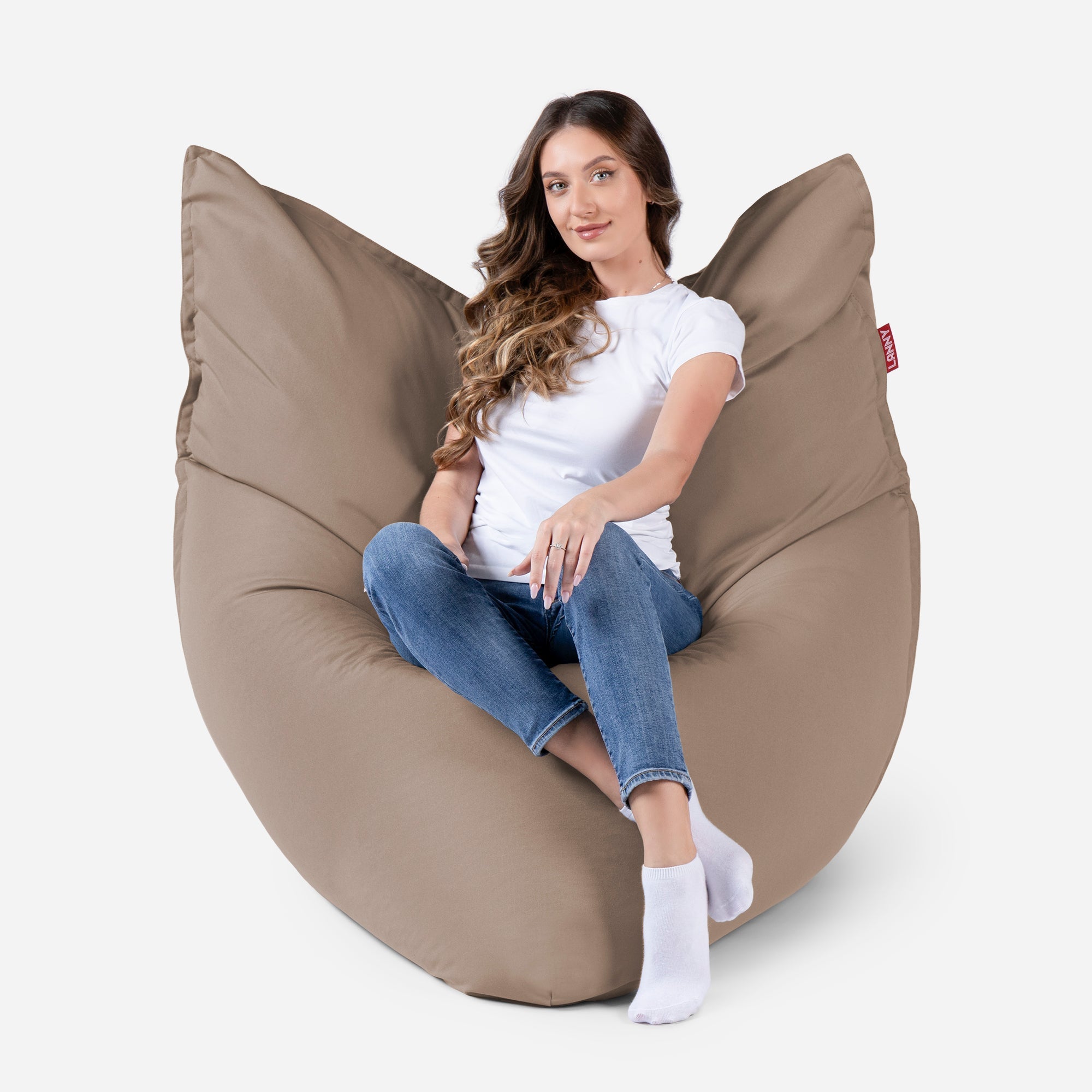 Sloppy Large Outdoor Cappuccino Bean Bag - Lanny Beanbag - Bean Bag Chairs