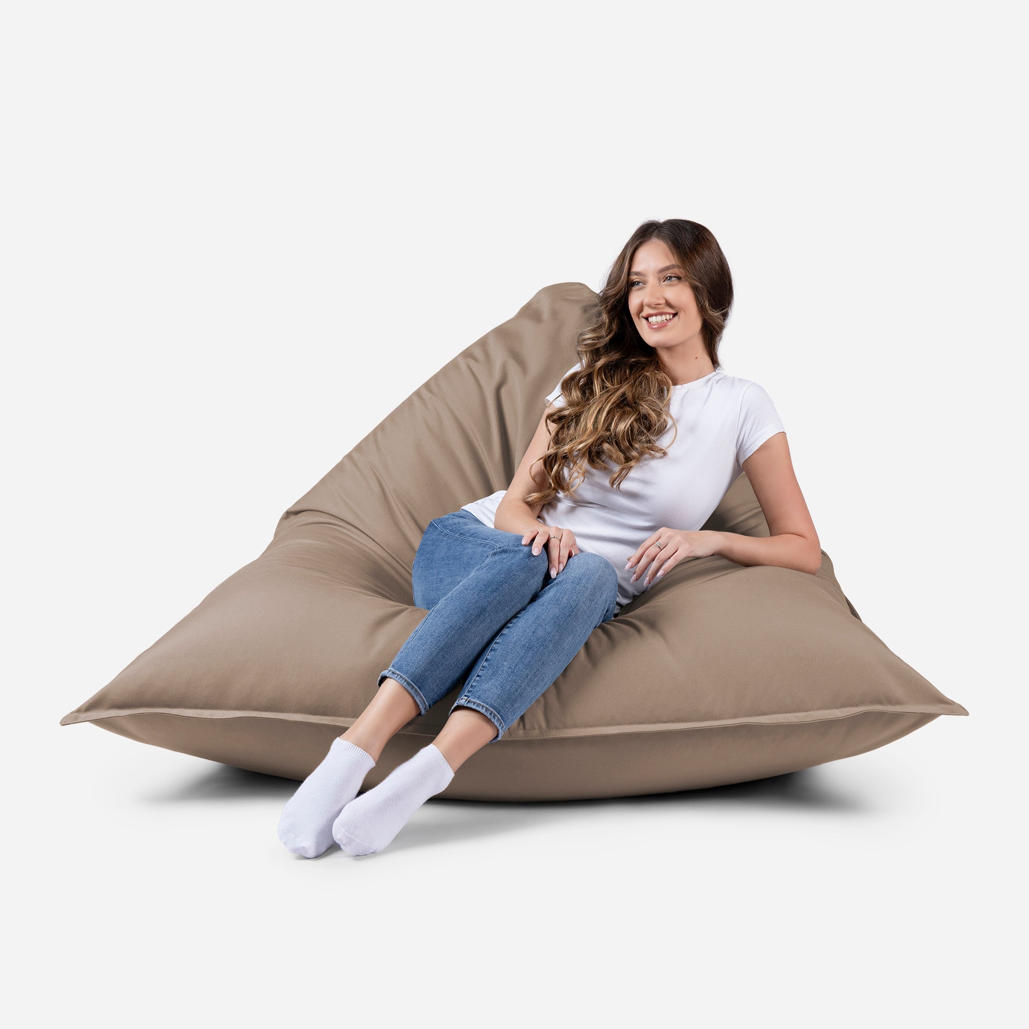 Sloppy Large Outdoor Cappuccino Bean Bag - Lanny Beanbag - Bean Bag Chairs