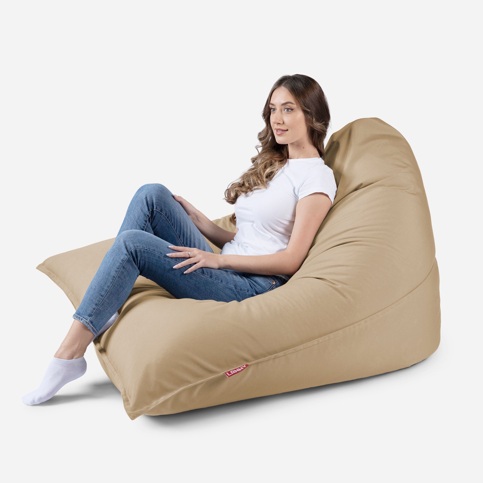 Sloppy Large Outdoor Latte Bean Bag - Lanny Beanbag - Bean Bag Chairs