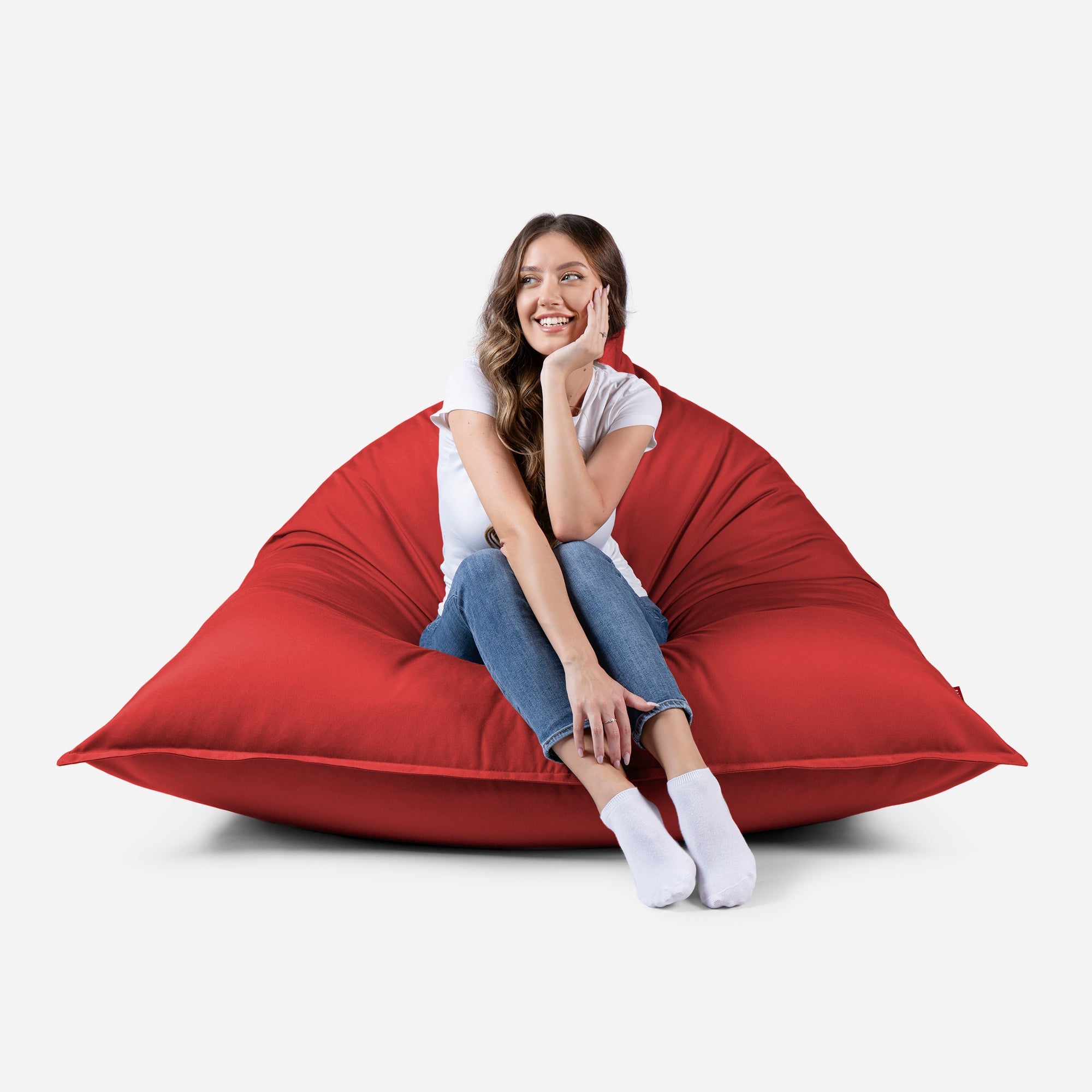 Sloppy Large Outdoor Red Bean Bag - Lanny Beanbag - Bean Bag Chairs