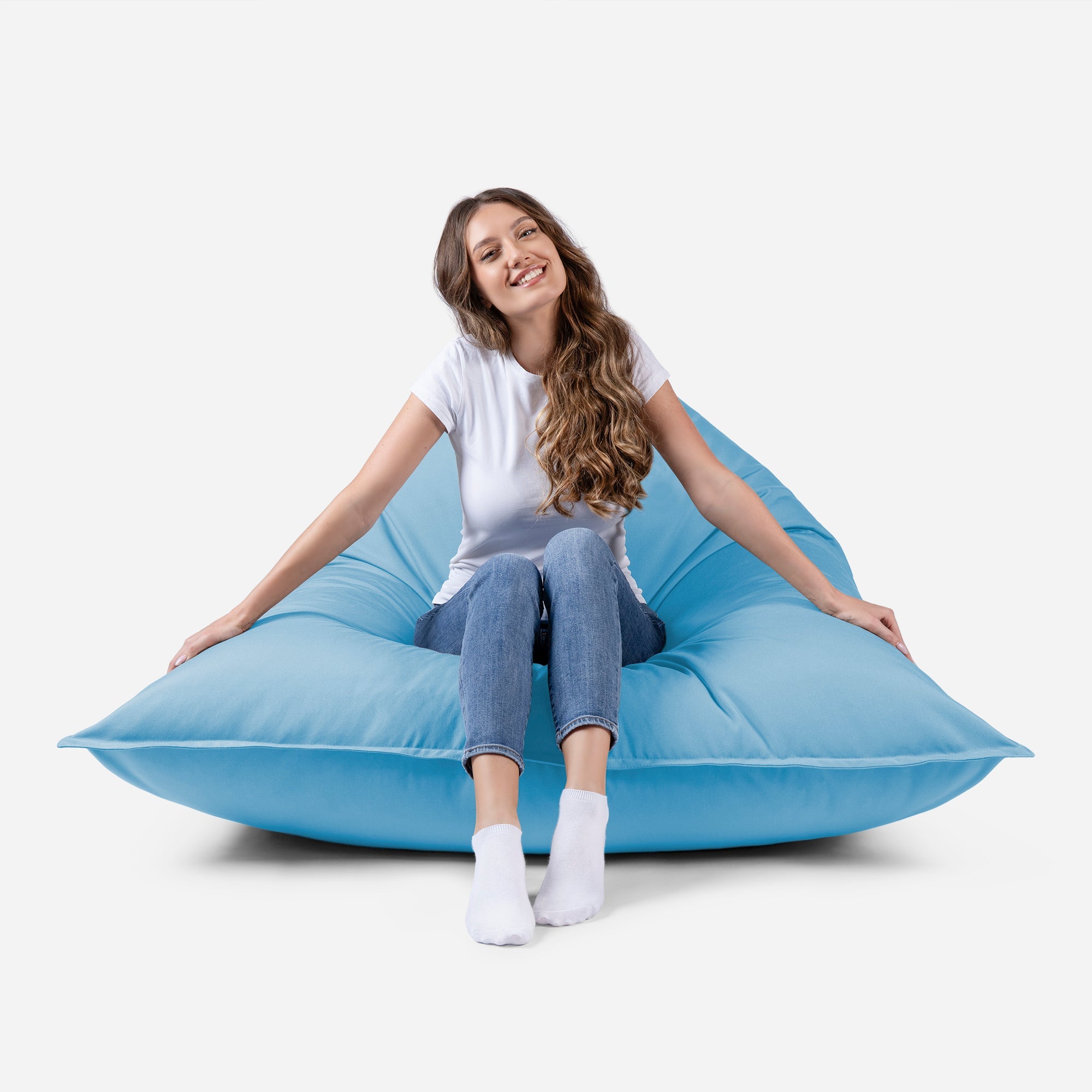 Sloppy Large Outdoor Sky blue Bean Bag - Lanny Beanbag - Bean Bag Chairs