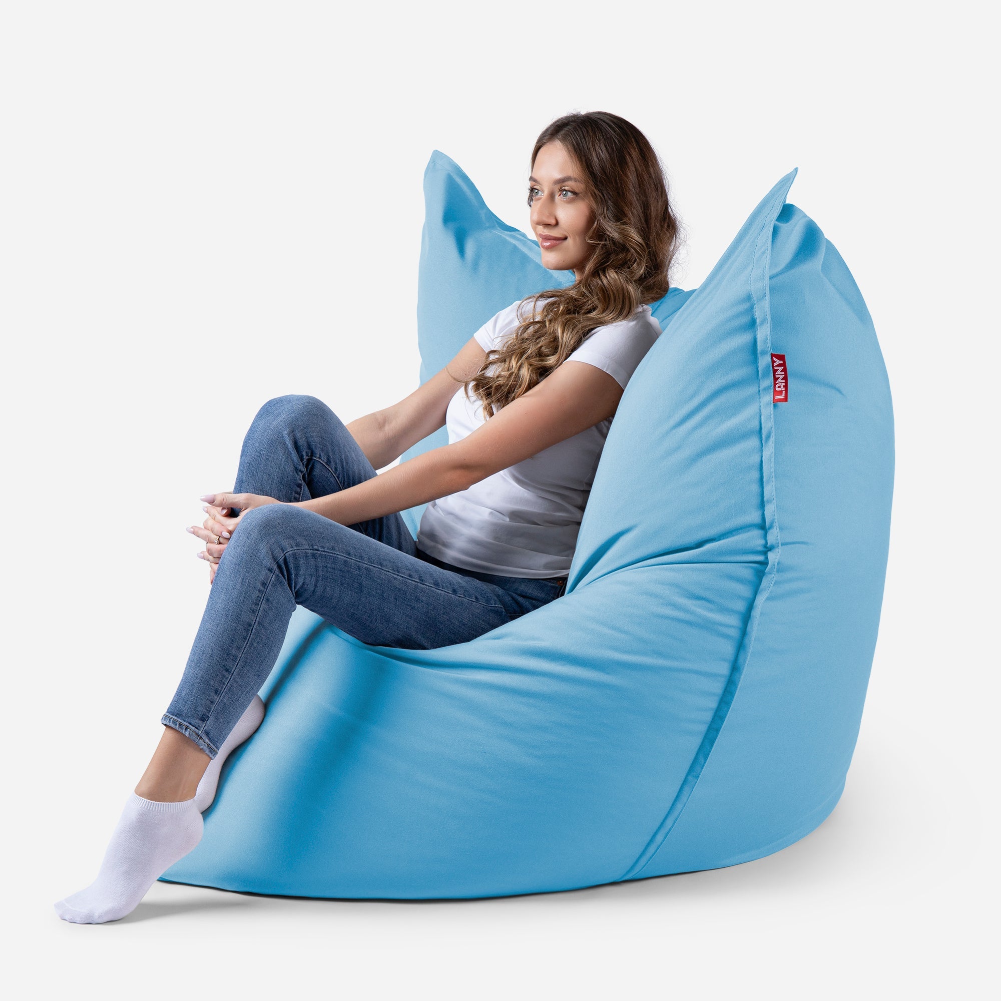 Sloppy Large Outdoor Sky blue Bean Bag - Lanny Beanbag - Bean Bag Chairs
