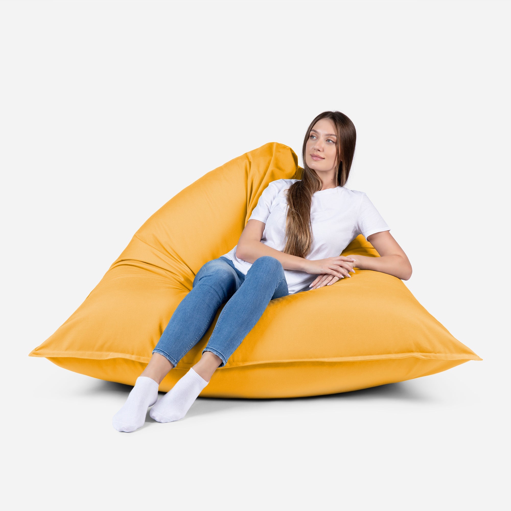 Sloppy Large Outdoor Yellow Bean Bag - Lanny Beanbag - Bean Bag Chairs