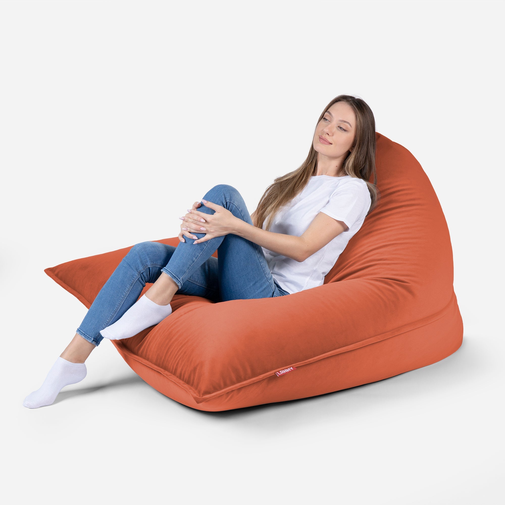 Sloppy Large Velvet Amber Bean bag - Lanny Beanbag - Bean Bag Chairs