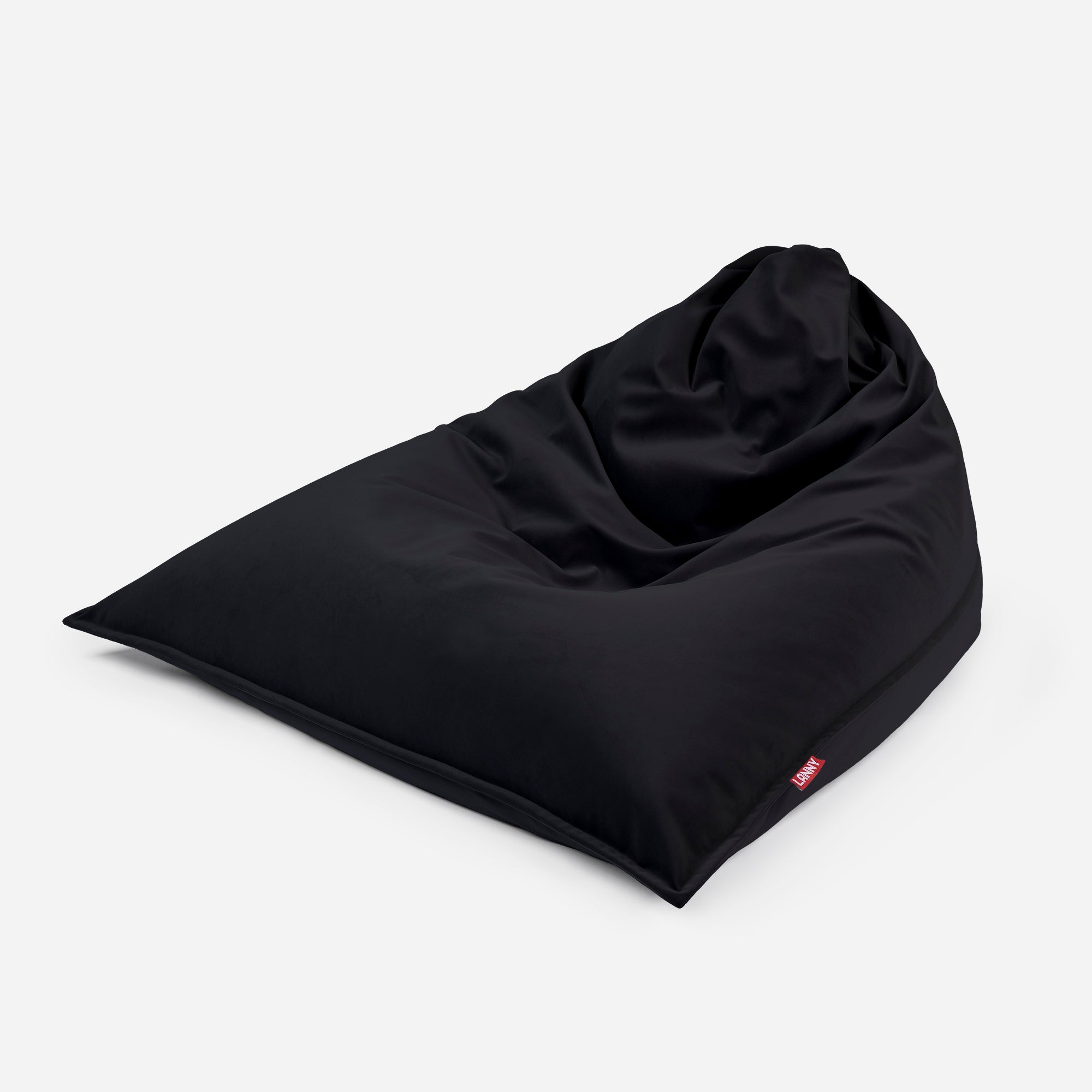 Sloppy Large Velvet Black Bean bag - Lanny Beanbag - Bean Bag Chairs