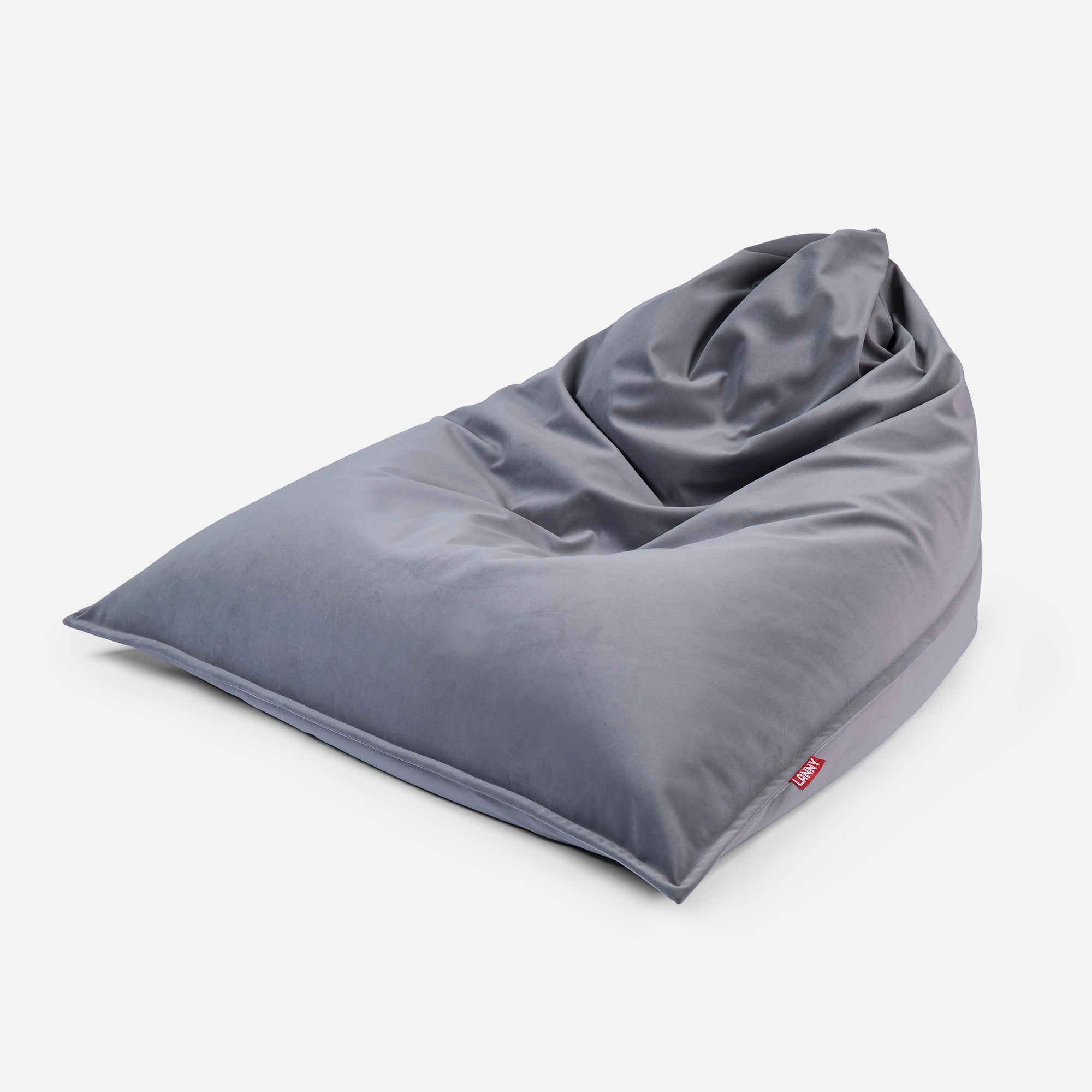 Sloppy Large Velvet Gray Bean bag - Lanny Beanbag - Bean Bag Chairs