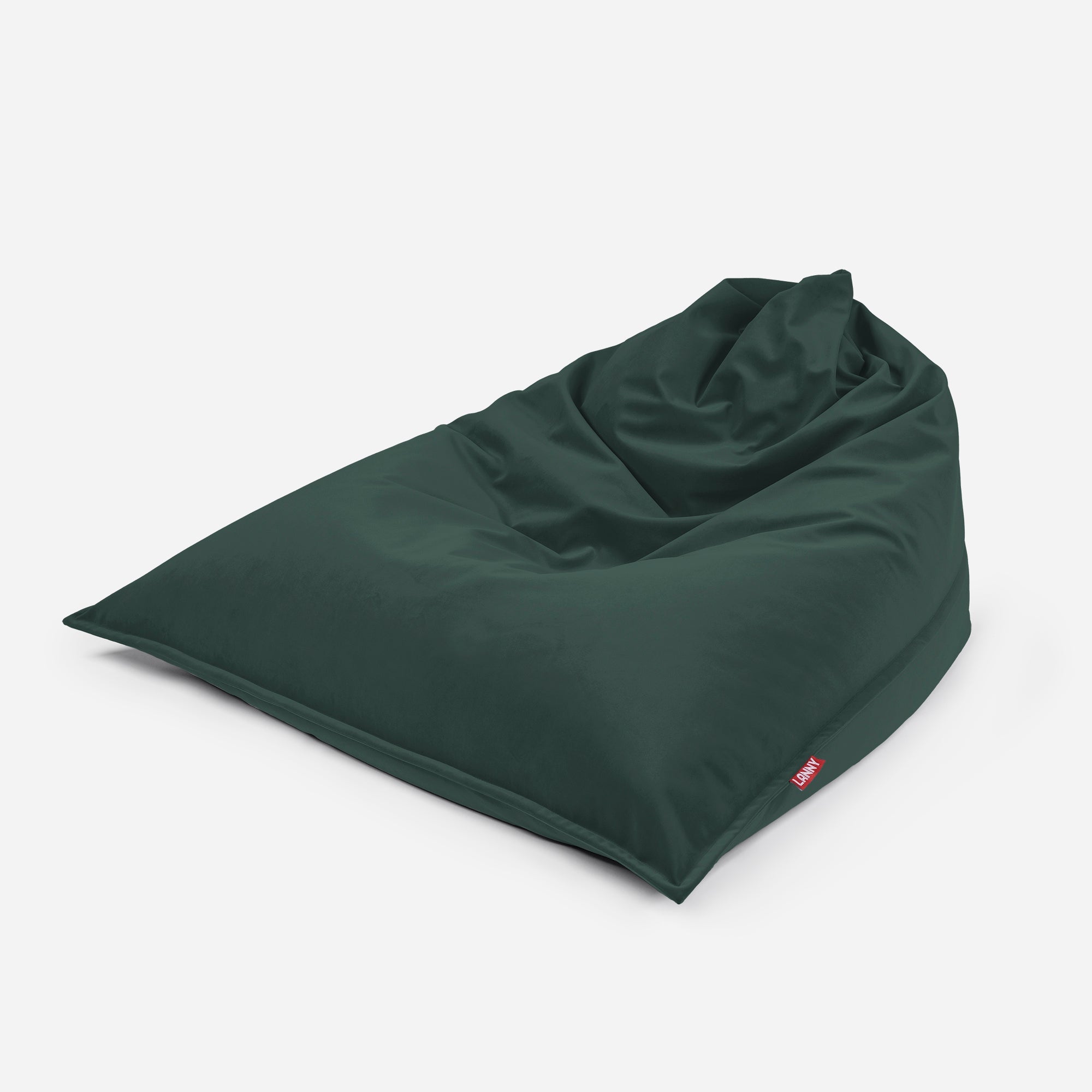 Sloppy Large Velvet Green Bean bag - Lanny Beanbag - Bean Bag Chairs