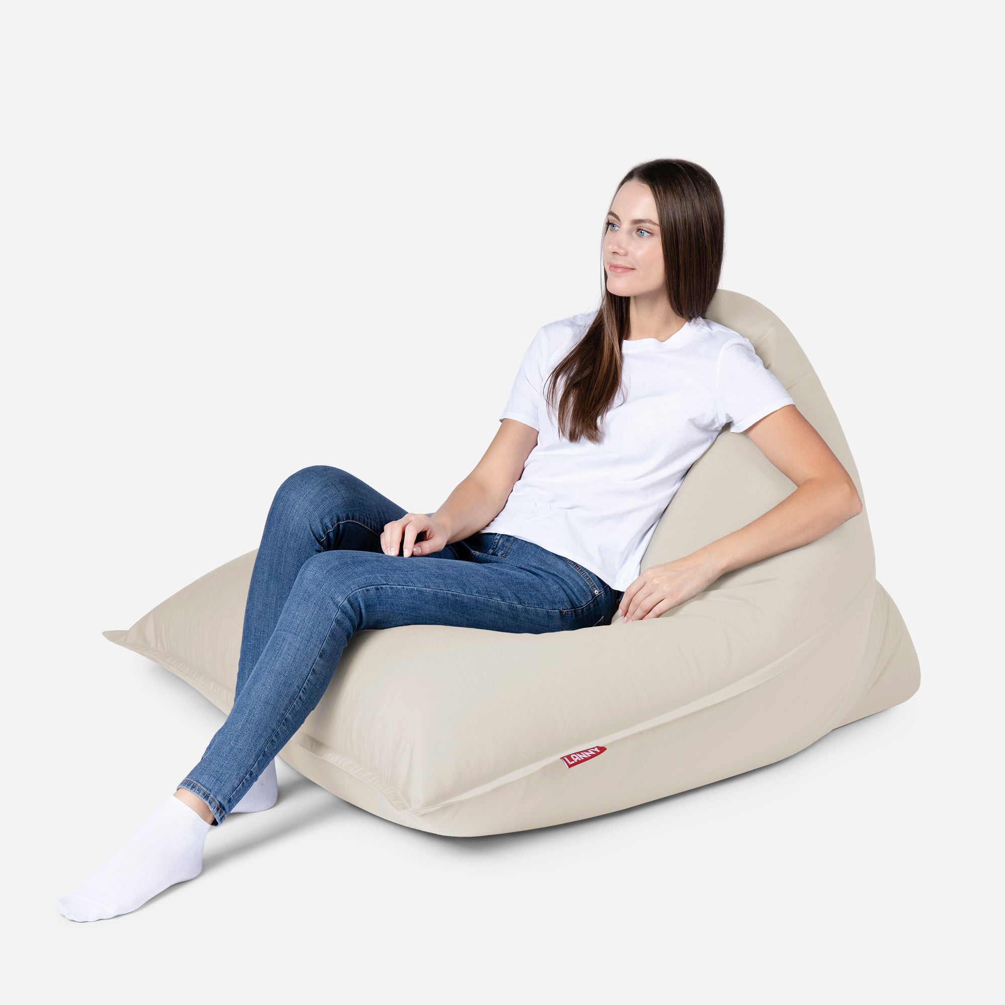 Sloppy Mini Outdoor Crema Bean Bag - Lanny Beanbag - Bean Bag Chairs
