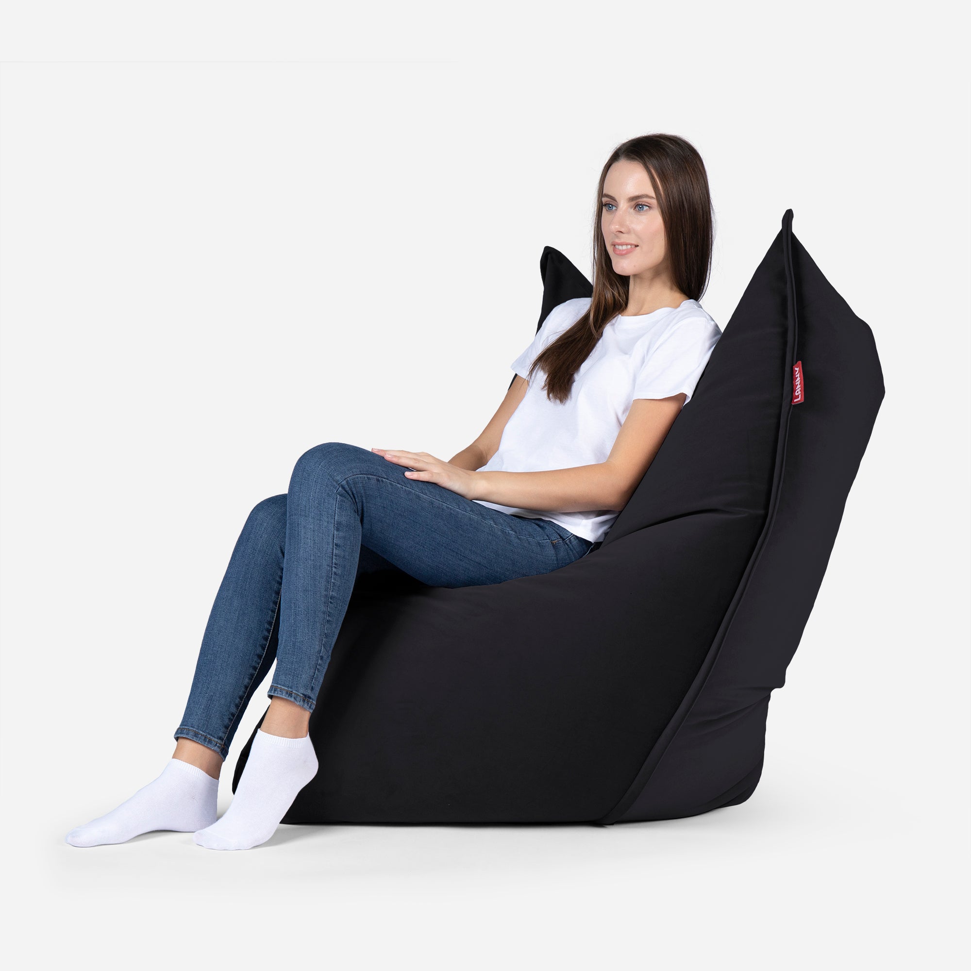 Sloppy Mini Velvet Black Bean bag - Lanny Beanbag - Bean Bag Chairs
