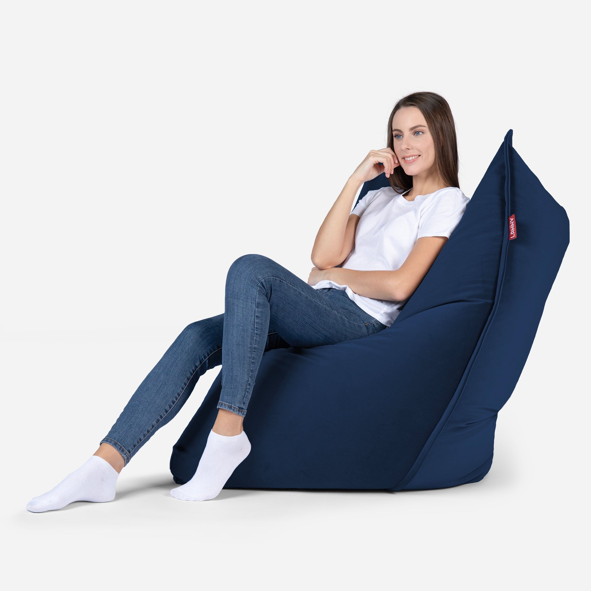 Sloppy Mini Velvet Blue Bean bag - Lanny Beanbag - Bean Bag Chairs