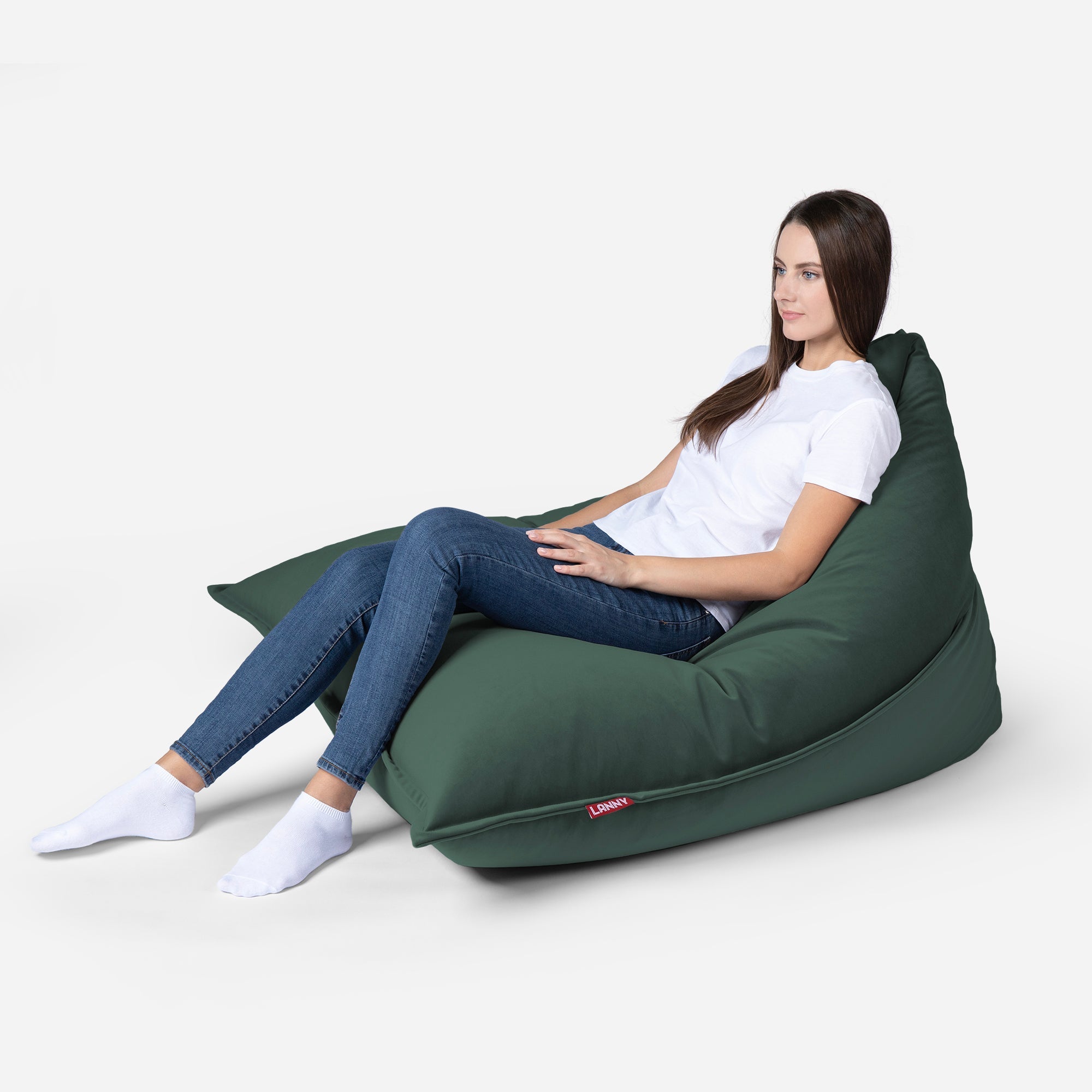 Sloppy Mini Velvet Green Bean bag - Lanny Beanbag - Bean Bag Chairs